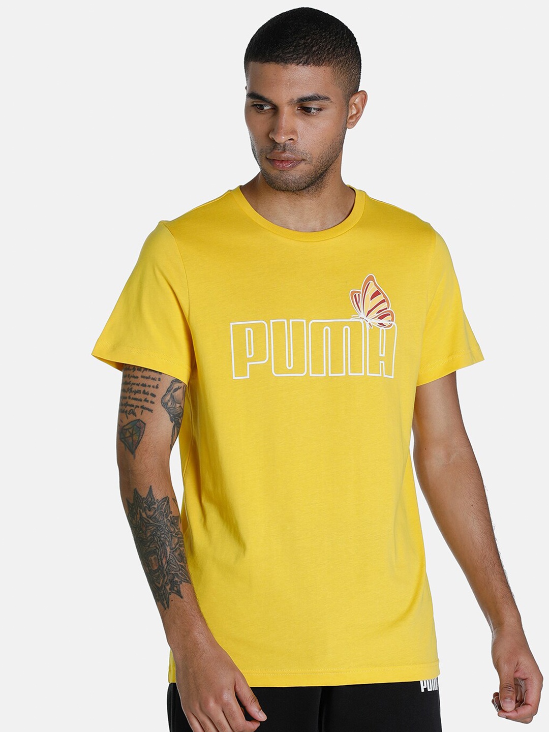 

Puma Men Yellow X 1DER KL Rahul Logo T-Shirt