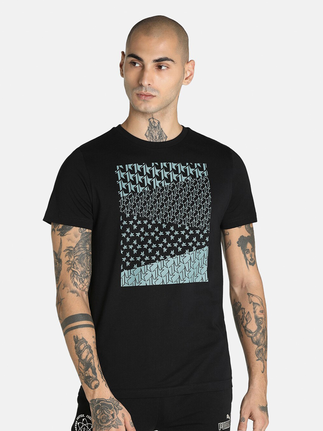 

Puma Men Slim Fit X 1DER KL Rahul Star Logo Core Cotton T-Shirt, Black