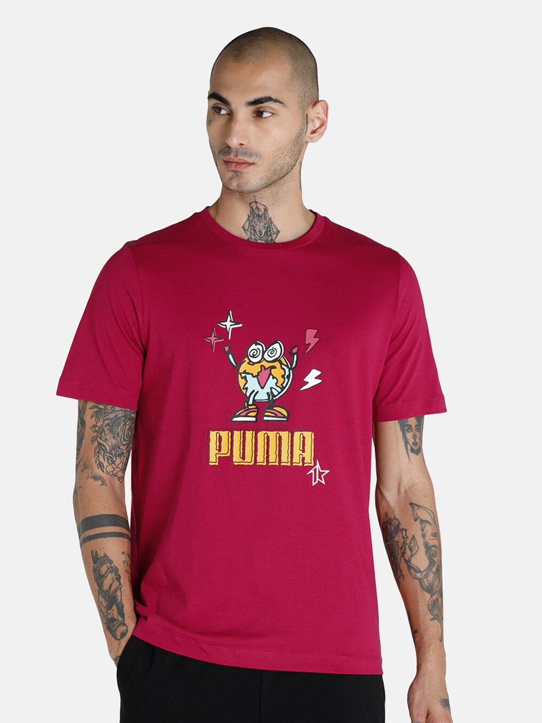 

Puma Men Red X 1DER Cotton T-Shirt