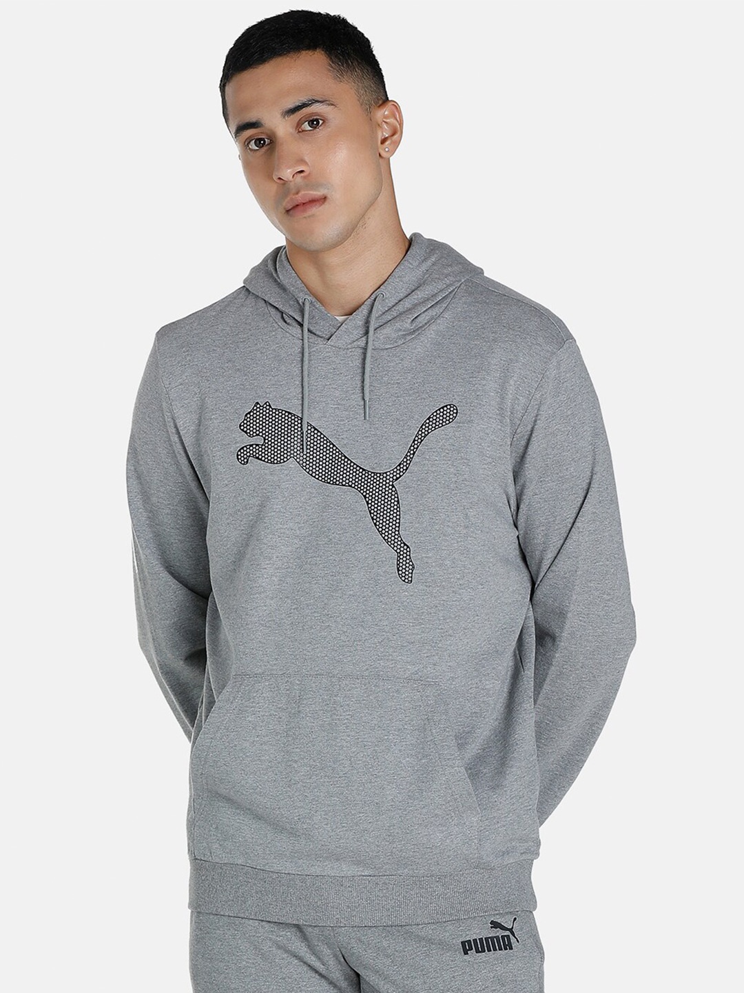 

Puma Men Regular Fit Hoodie Solid Cotton Outdoor Sweatshirts, Grey