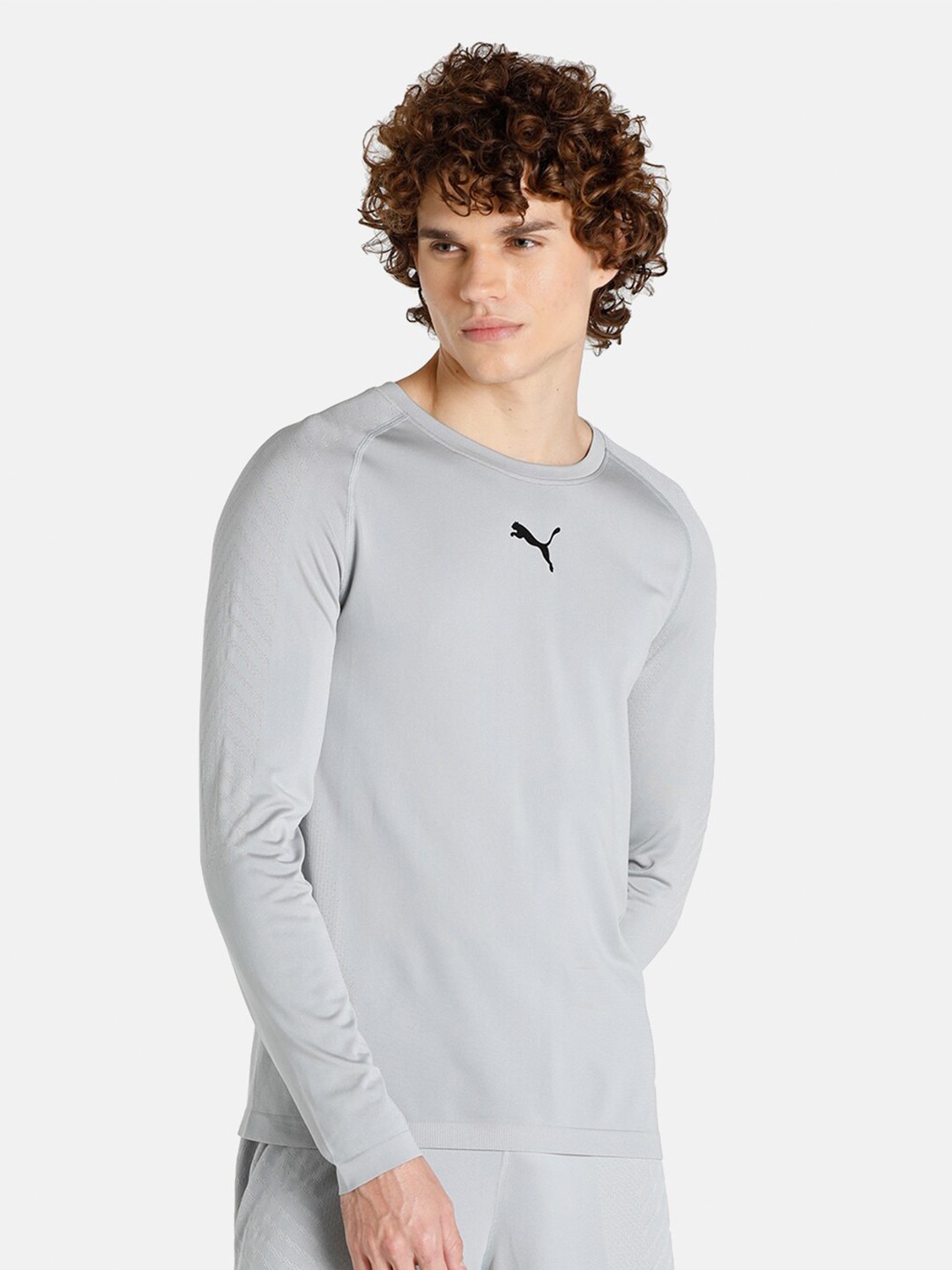 

Puma Men Grey Formknit Seamless Long Sleeve Training T-Shirt