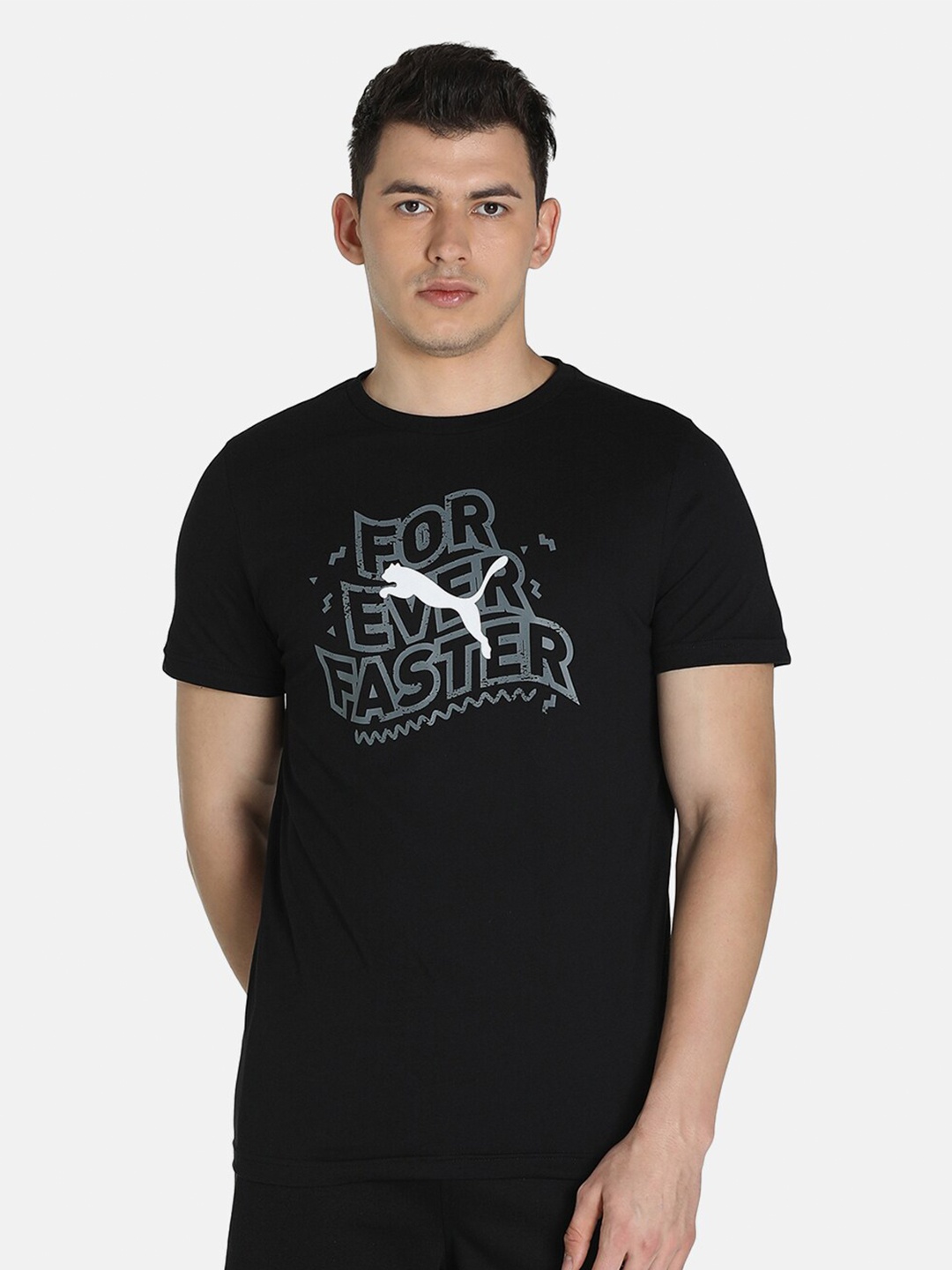 

Puma Men Slim Fit PUMA X 1DER KL Rahul Graphic Cotton Printed T-shirt, Black