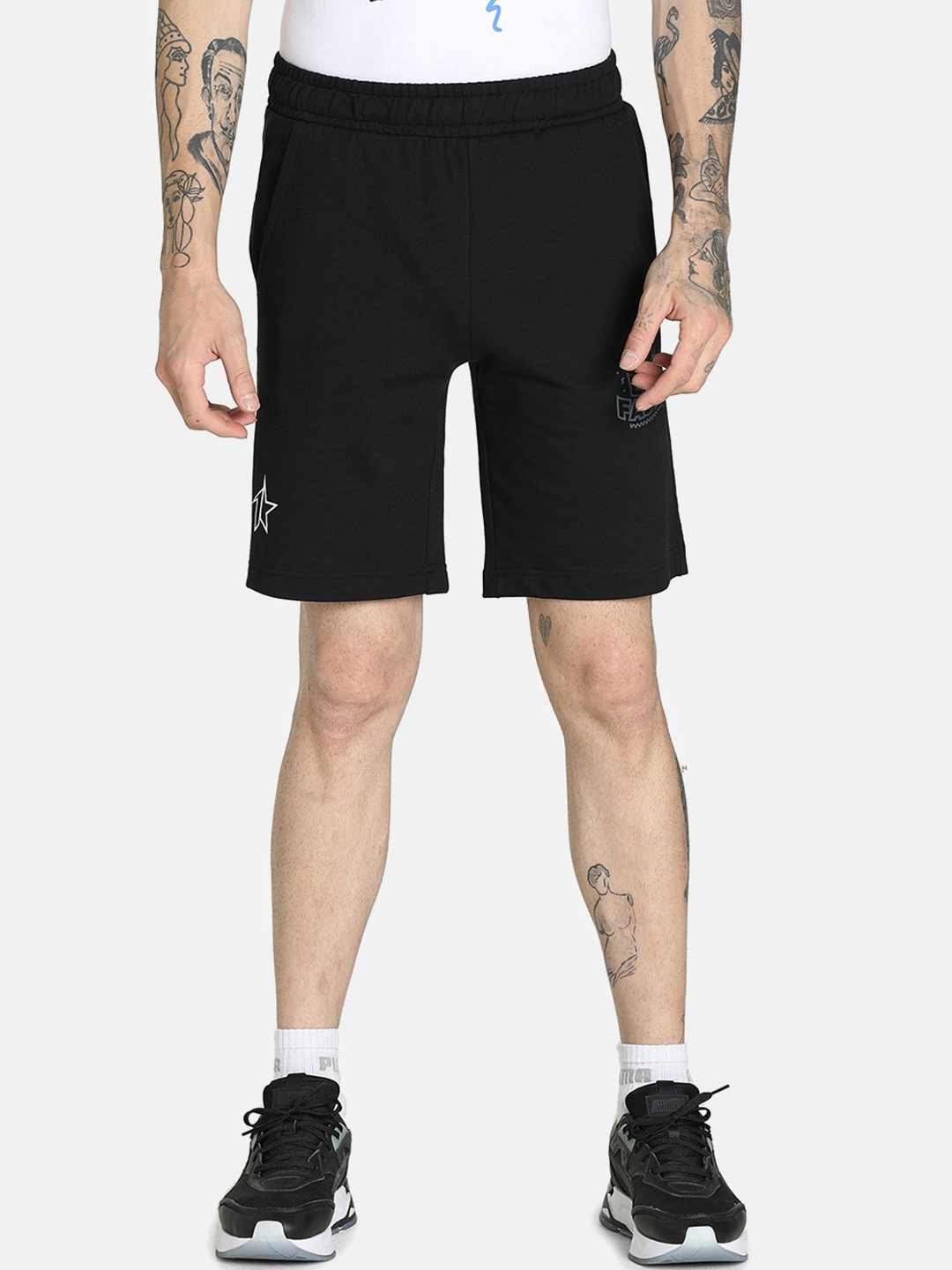 

Puma Men Black Cotton PUMA X 1DER KL Rahul Graphic Outdoor Sports Shorts