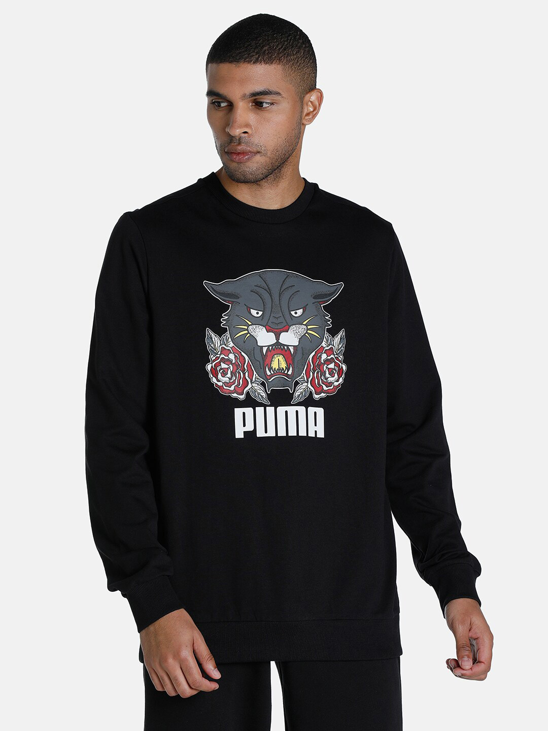 

Puma Men Black PUMA X 1DER KL Rahul Logo Crew Cotton Sweatshirt