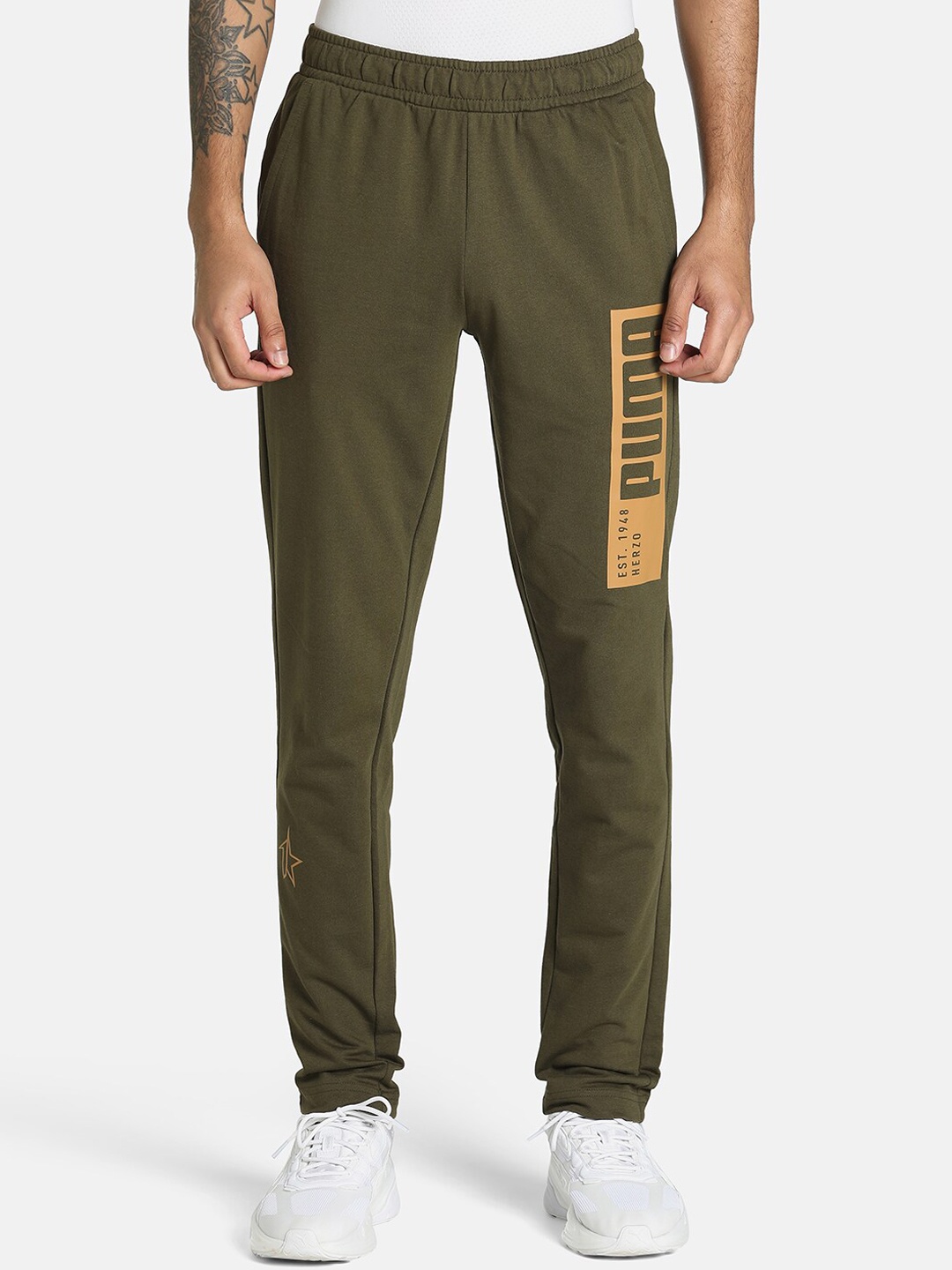 

Puma X 1DER Men Slim Fit KL Rahul Graphic Pants, Olive