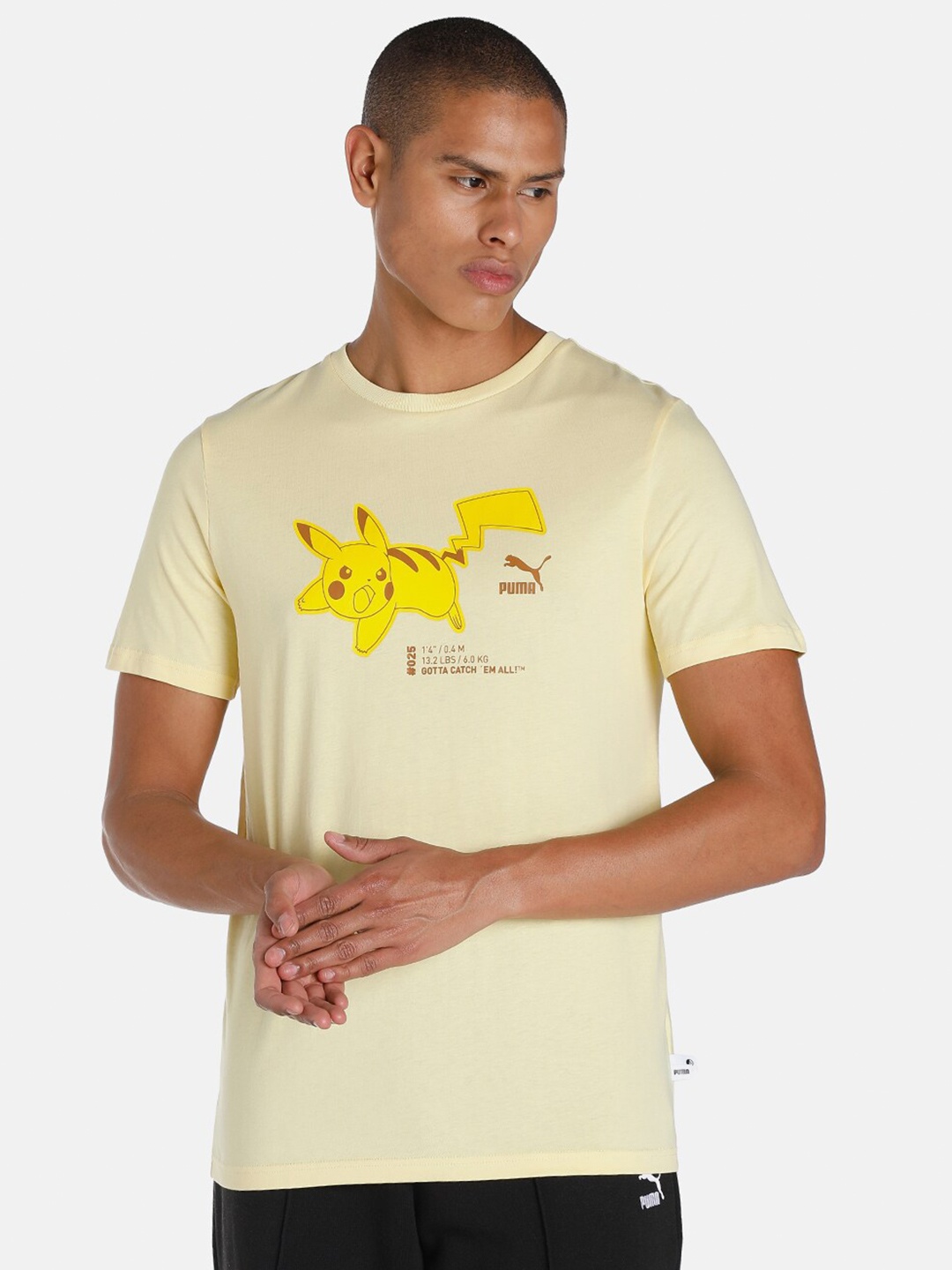 

Puma Men Yellow POKMON Cotton Printed Printed T-shirt