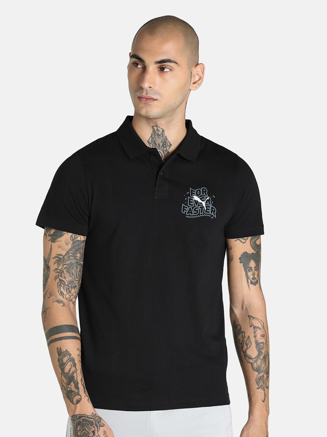 

Puma Men Black & White 1DER KL Rahul Graphic T-shirt