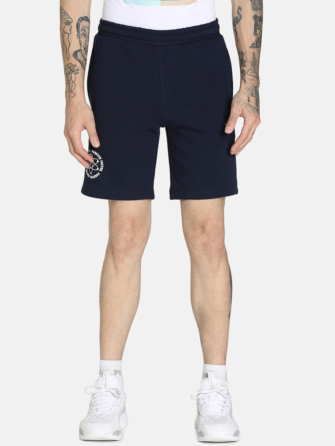 

Puma Men Navy Blue PUMA X 1DER KL Rahul Design Core Shorts