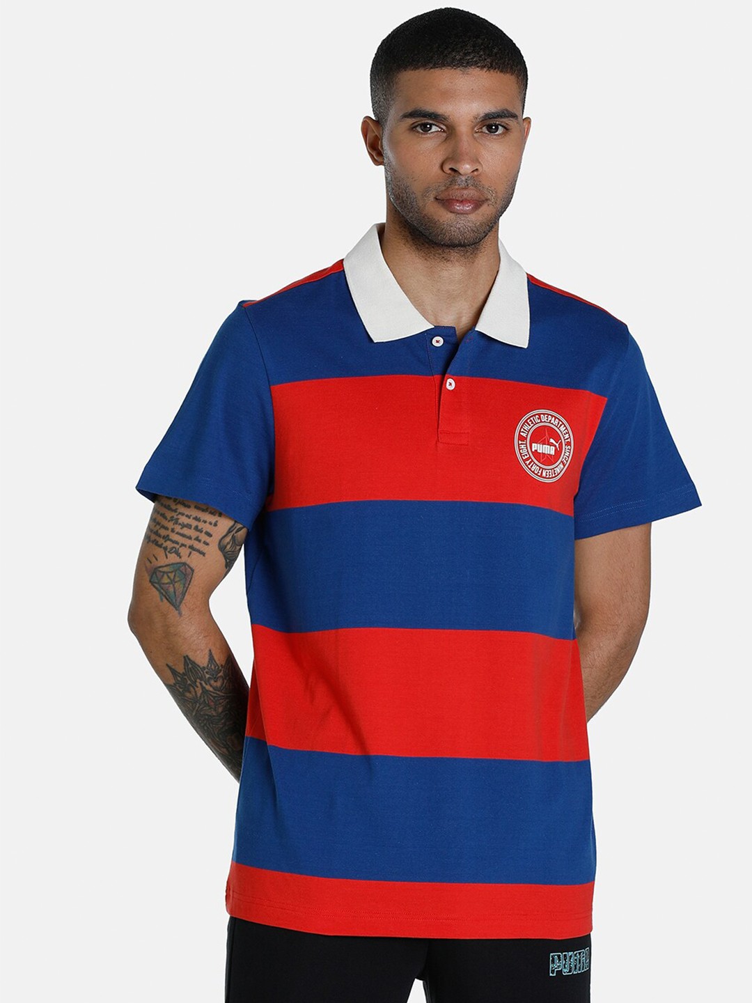 

Puma Men Blue & Red 1DER KL Rahul Varsity T-shirt