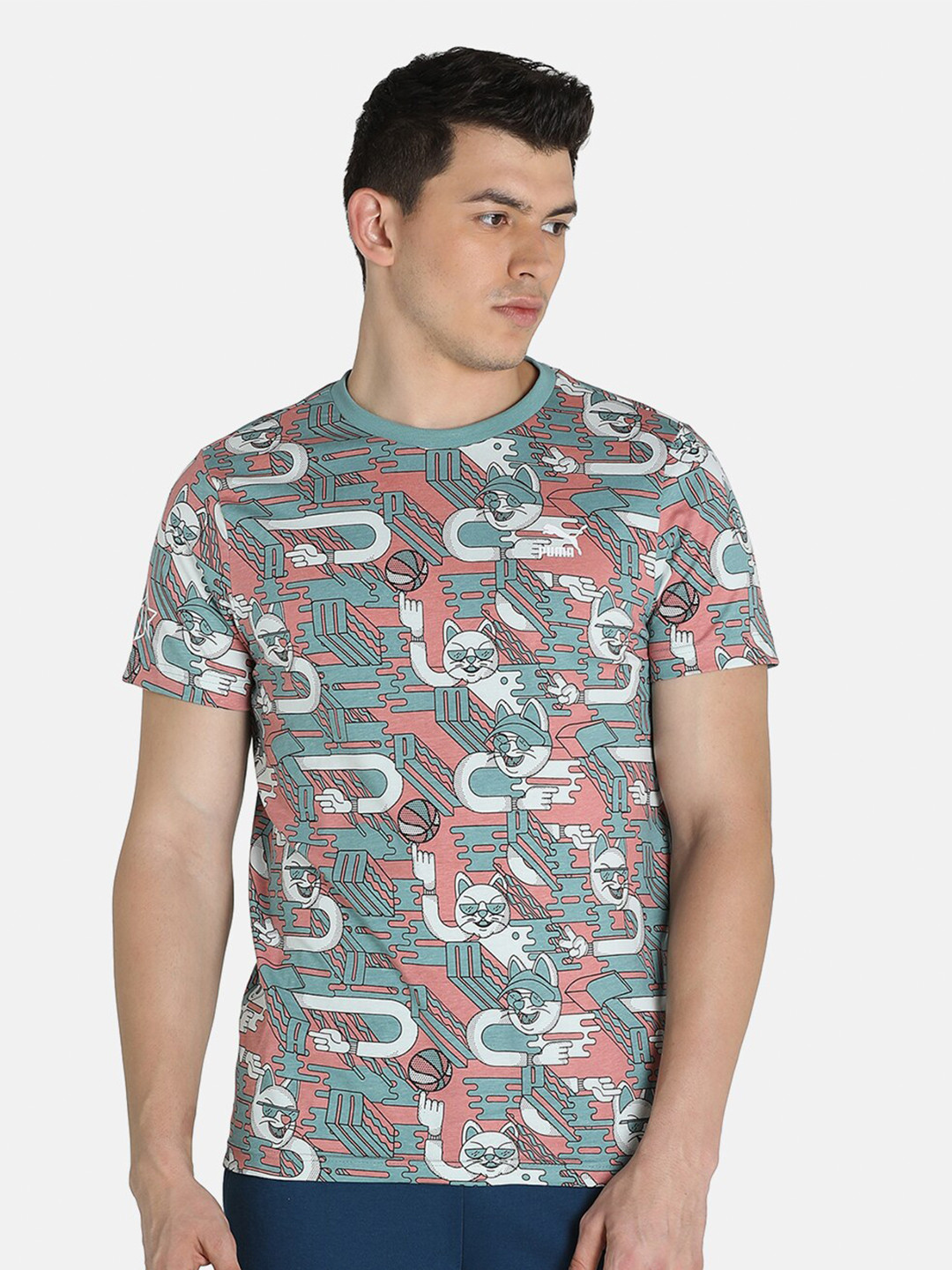 

Puma Men 1DER KL Rahul Aop Cotton Printed T-shirt, White