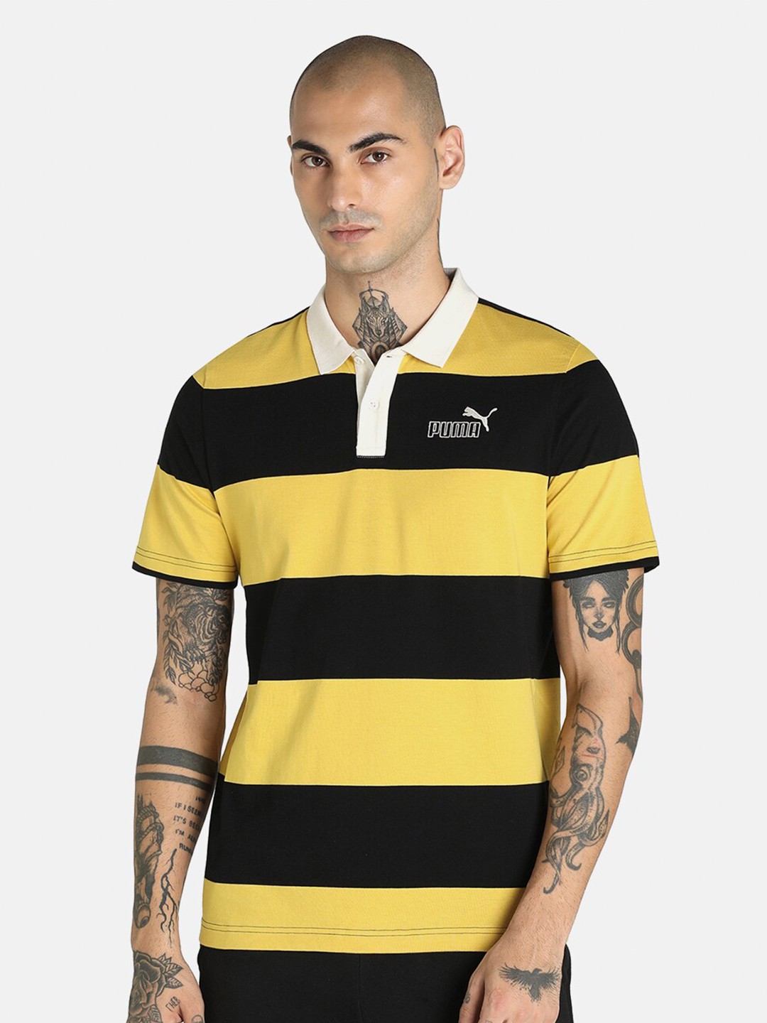 

Puma Men Yellow & Black 1DER KL Rahul Core Cotton T-shirt