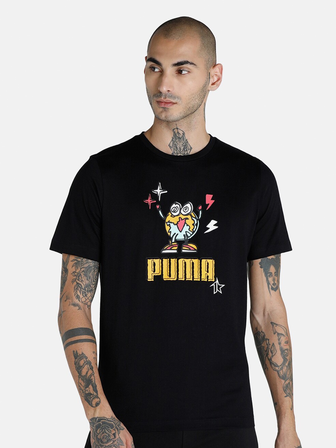 

Puma Men Black 1DER Cotton Printed T-shirt