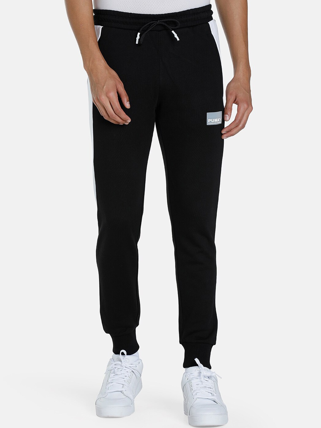 

Puma Men Black & White Avenir Graphic Cotton Sweatpants