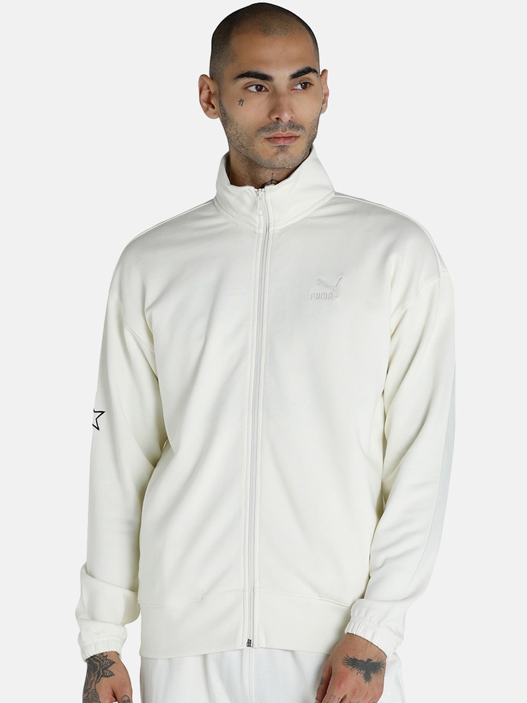 

Puma Men White PUMA X 1DER Full-Zip Solid Outdoor Jacket