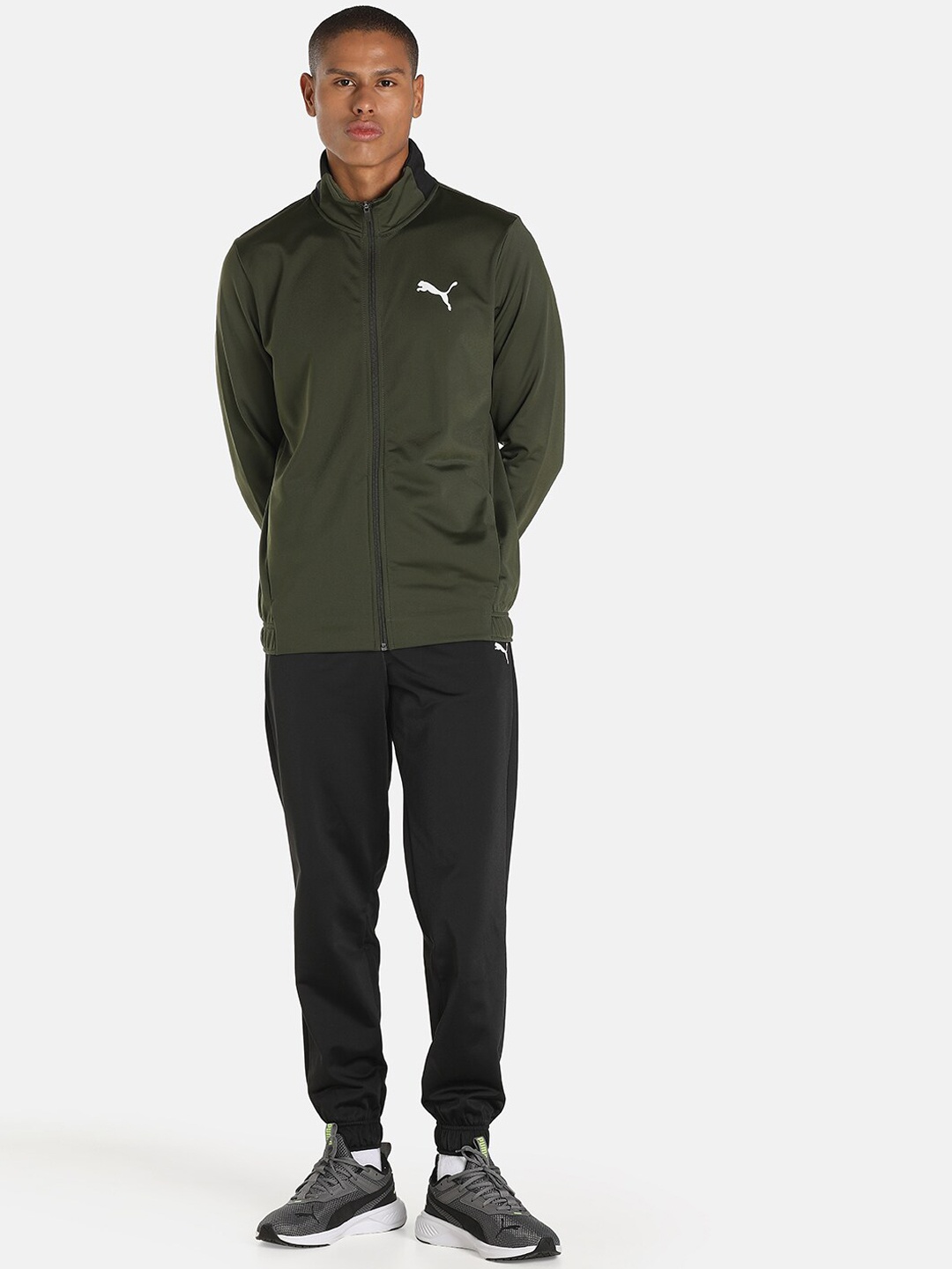 

Puma Men Olive Green & Black CR Tracksuit