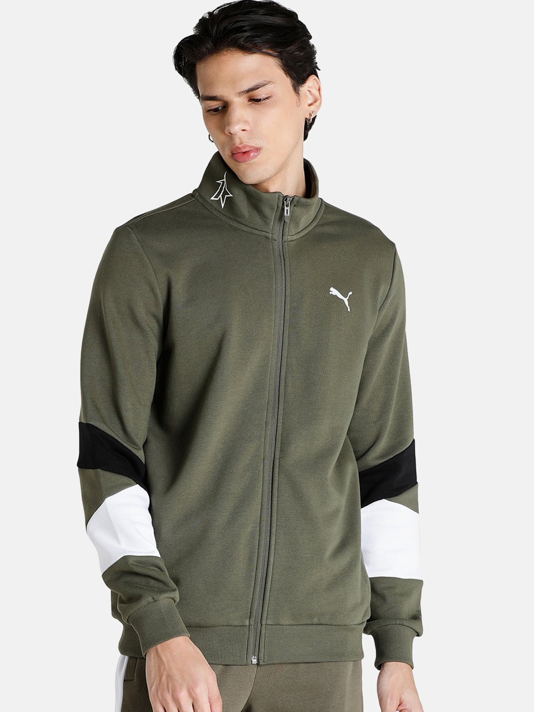 

Puma Men Regular Fit PUMA X 1DER Full-Zip Cotton Outdoor Sporty Jacket, Green