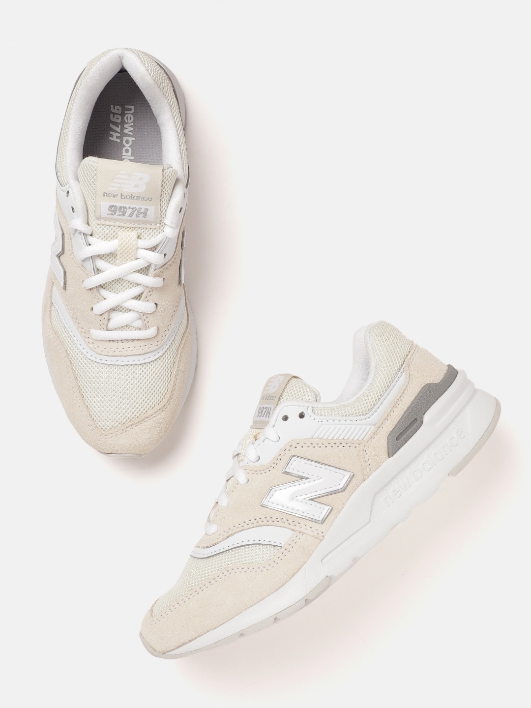 

New Balance Women Woven Design Sneakers, Off white