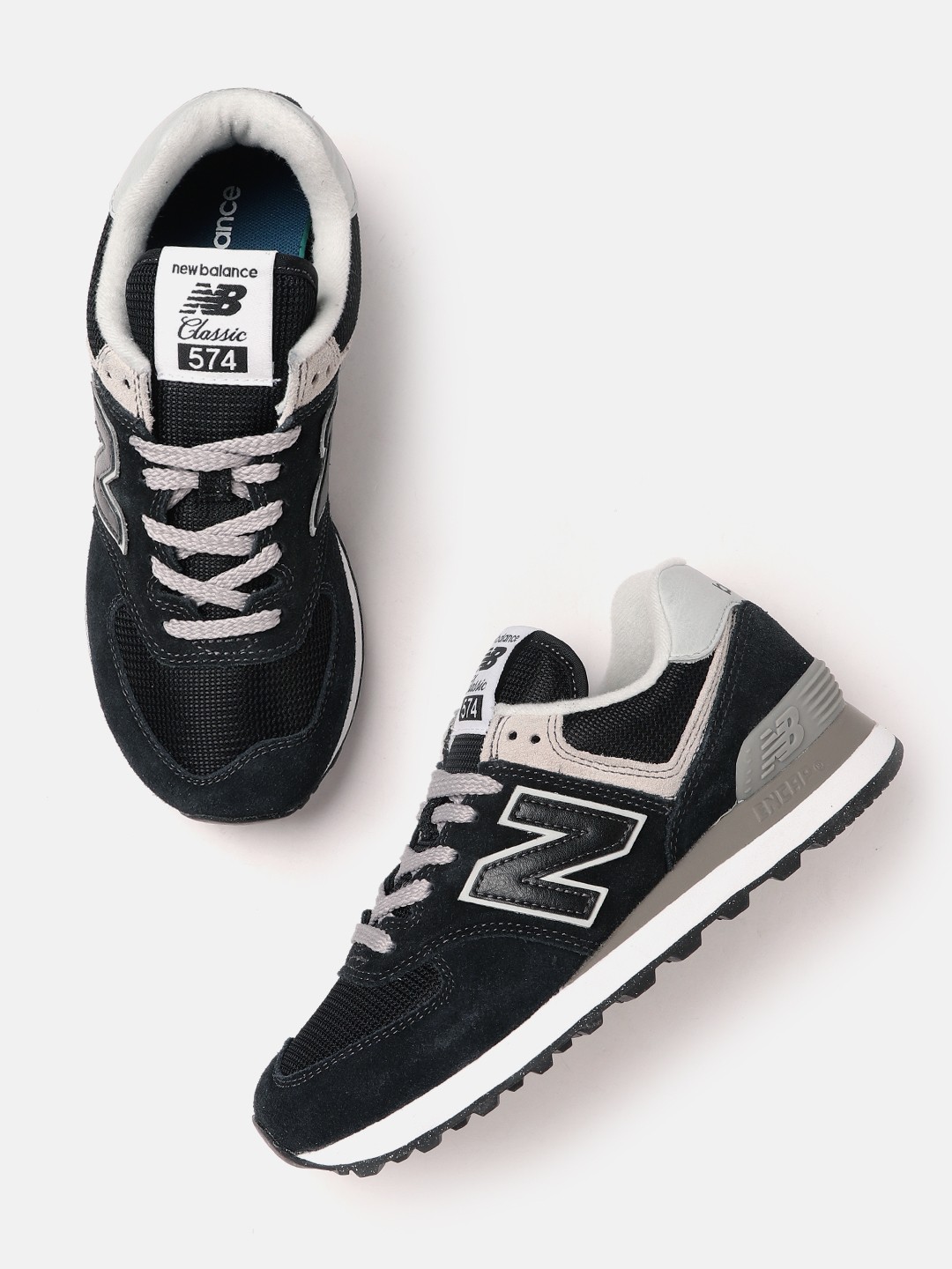 

New Balance Women 574 Woven Design Sneakers, Black