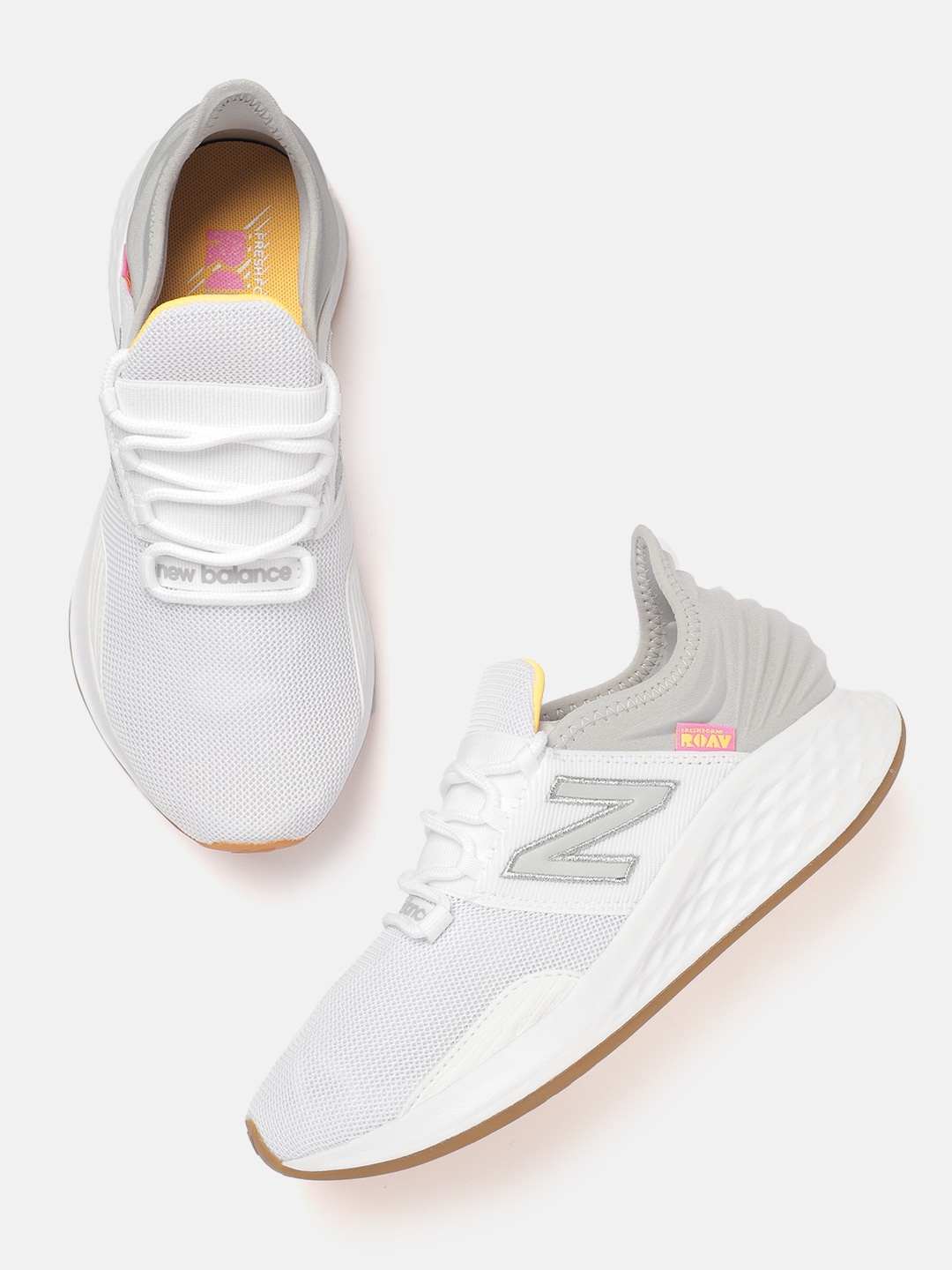 

New Balance Women ROAV V1 Woven Design Running Shoes, White