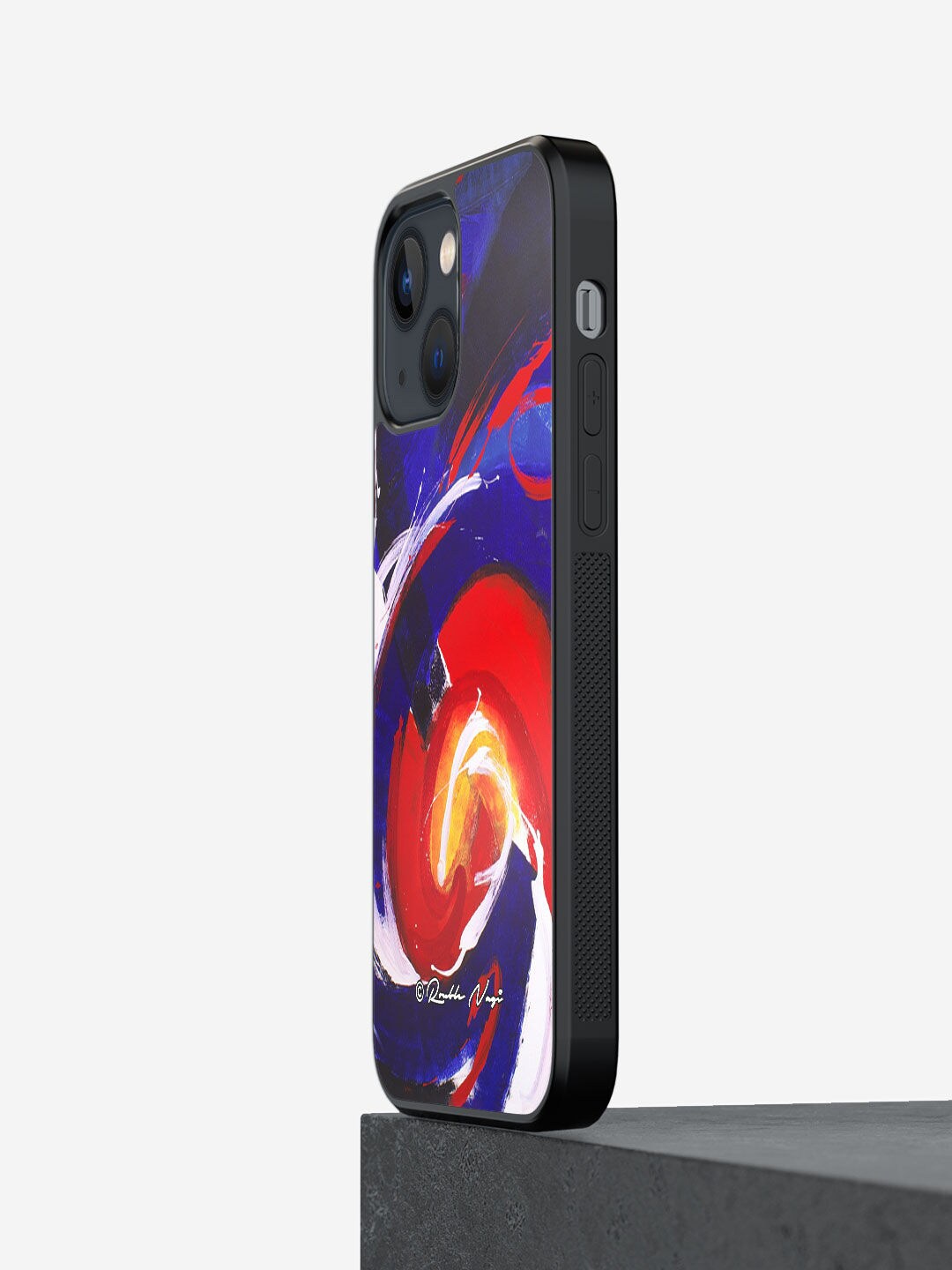

macmerise Blue & Orange Printed iPhone 13 Mini Bumper Phone Back Case
