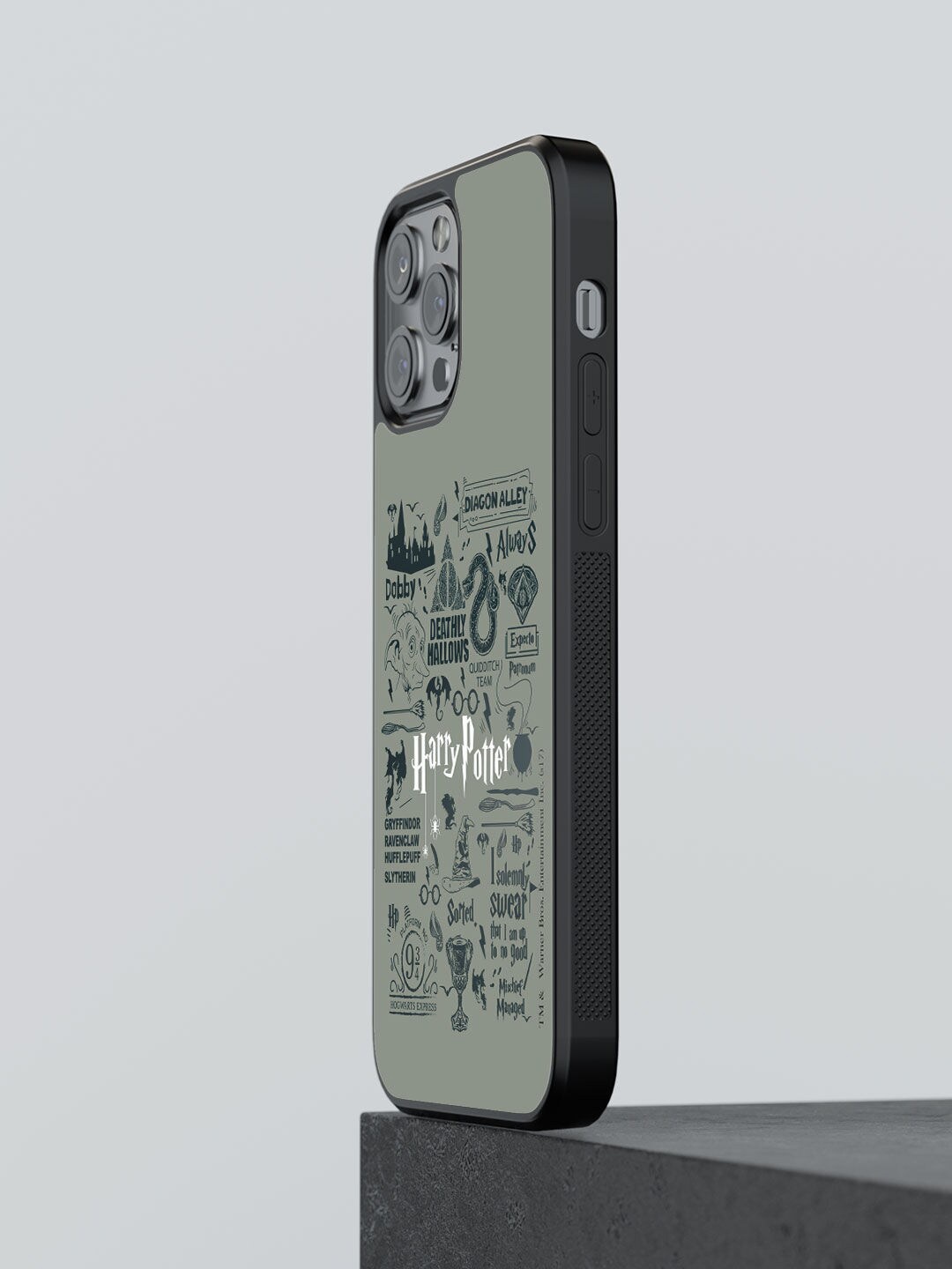 

macmerise Green Printed Harry Potter Infographic Grey Design iPhone 13 Pro Bumper Phone Back Case