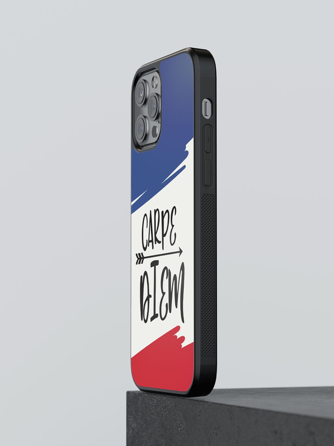 

macmerise White & Blue Carpe Diem Design iPhone 13 Pro Bumper Back Case