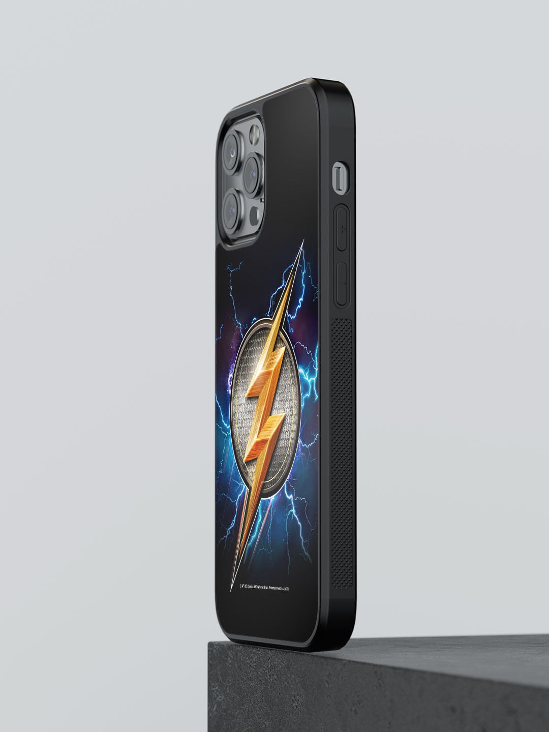 

macmerise Black Printed Flash Storm Design iPhone 13 Pro Phone Back Case
