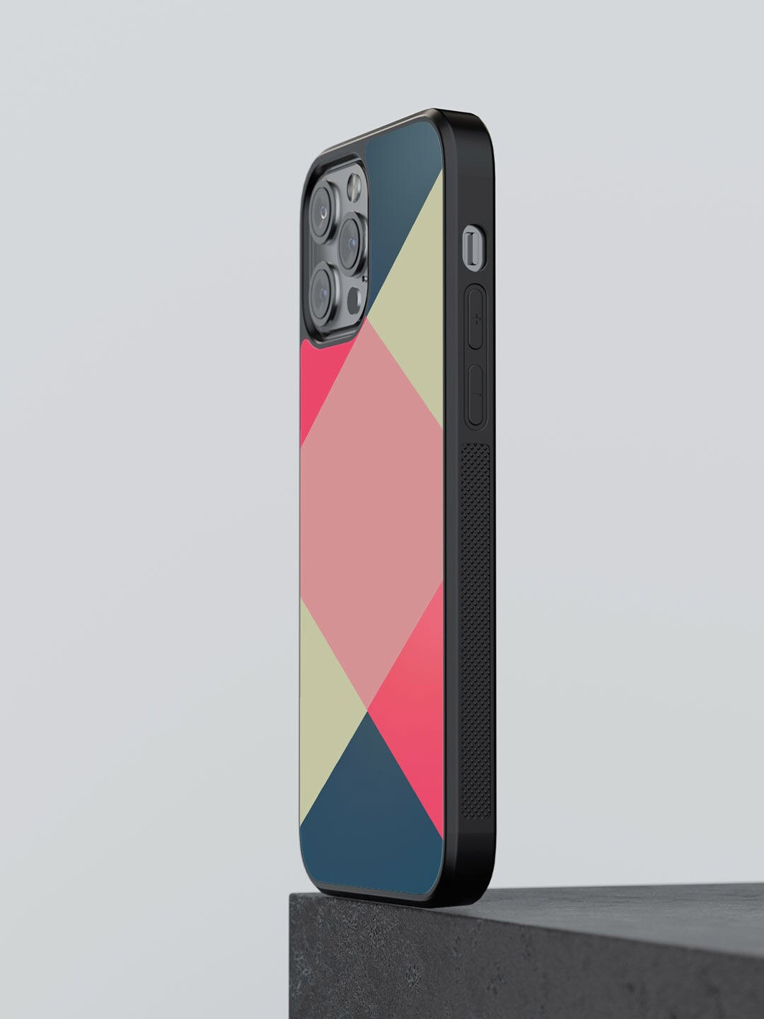 

macmerise Blue & Pink Criss Cross Design iPhone 13 Pro Bumper Back Case