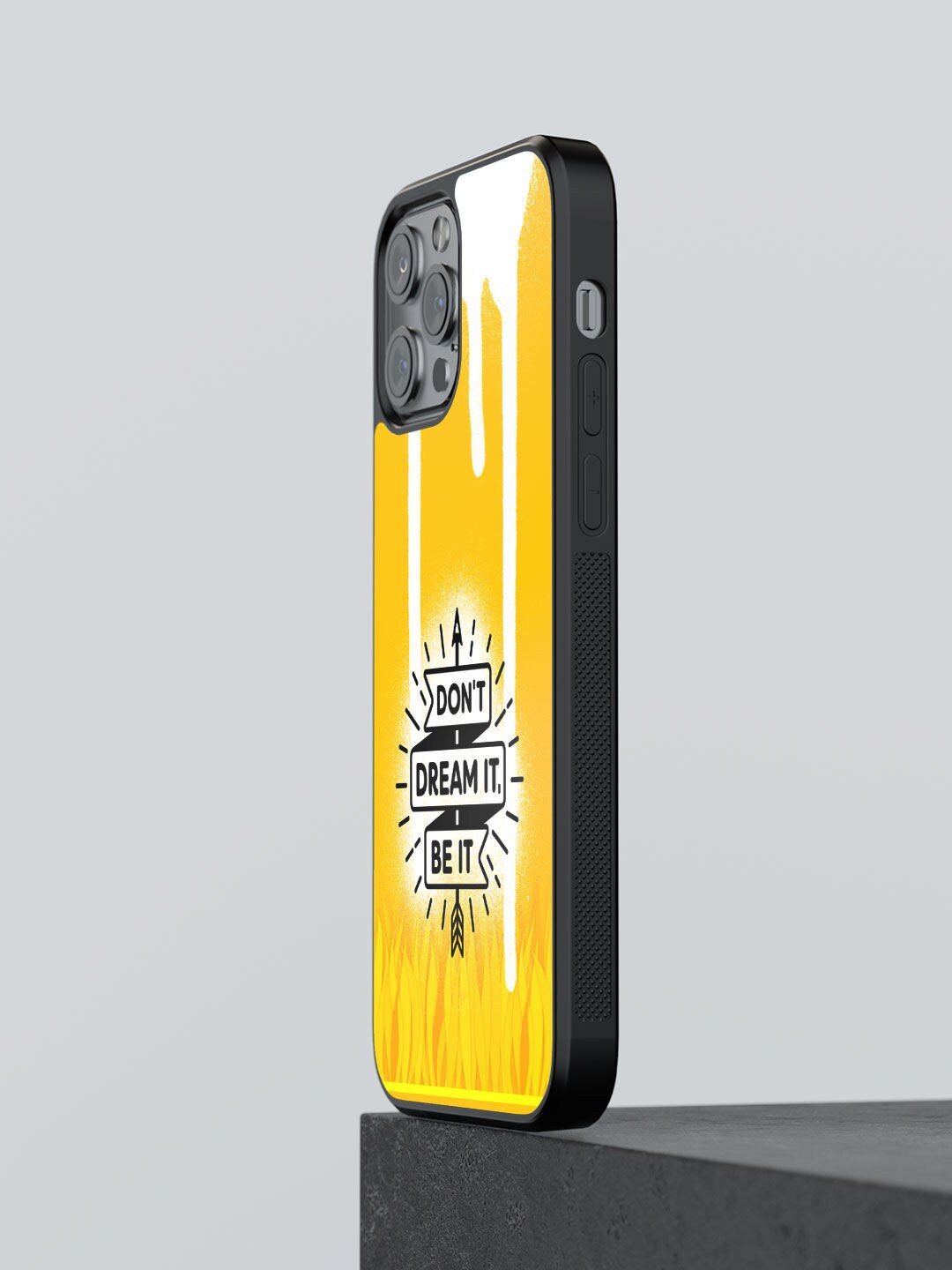 

macmerise Yellow Printed Dont Dream It Be It iPhone 13 Pro Bumper Case