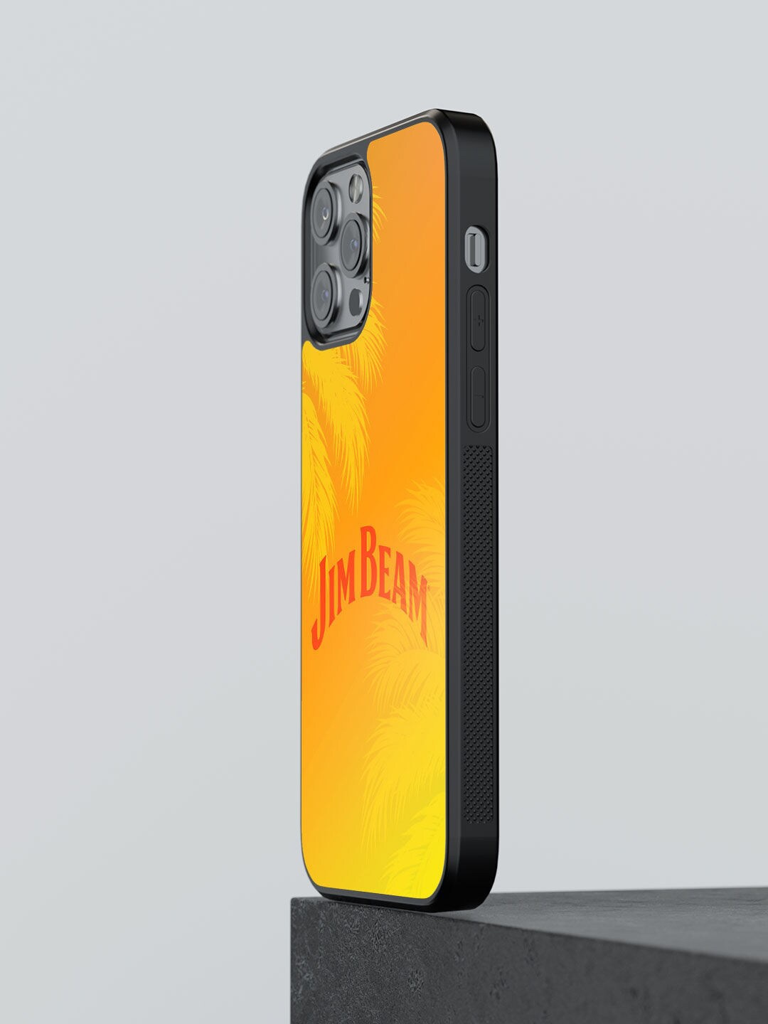 

macmerise Yellow Printed Jim Beam Palms Design iPhone 13 Pro Bumper Phone Back Case