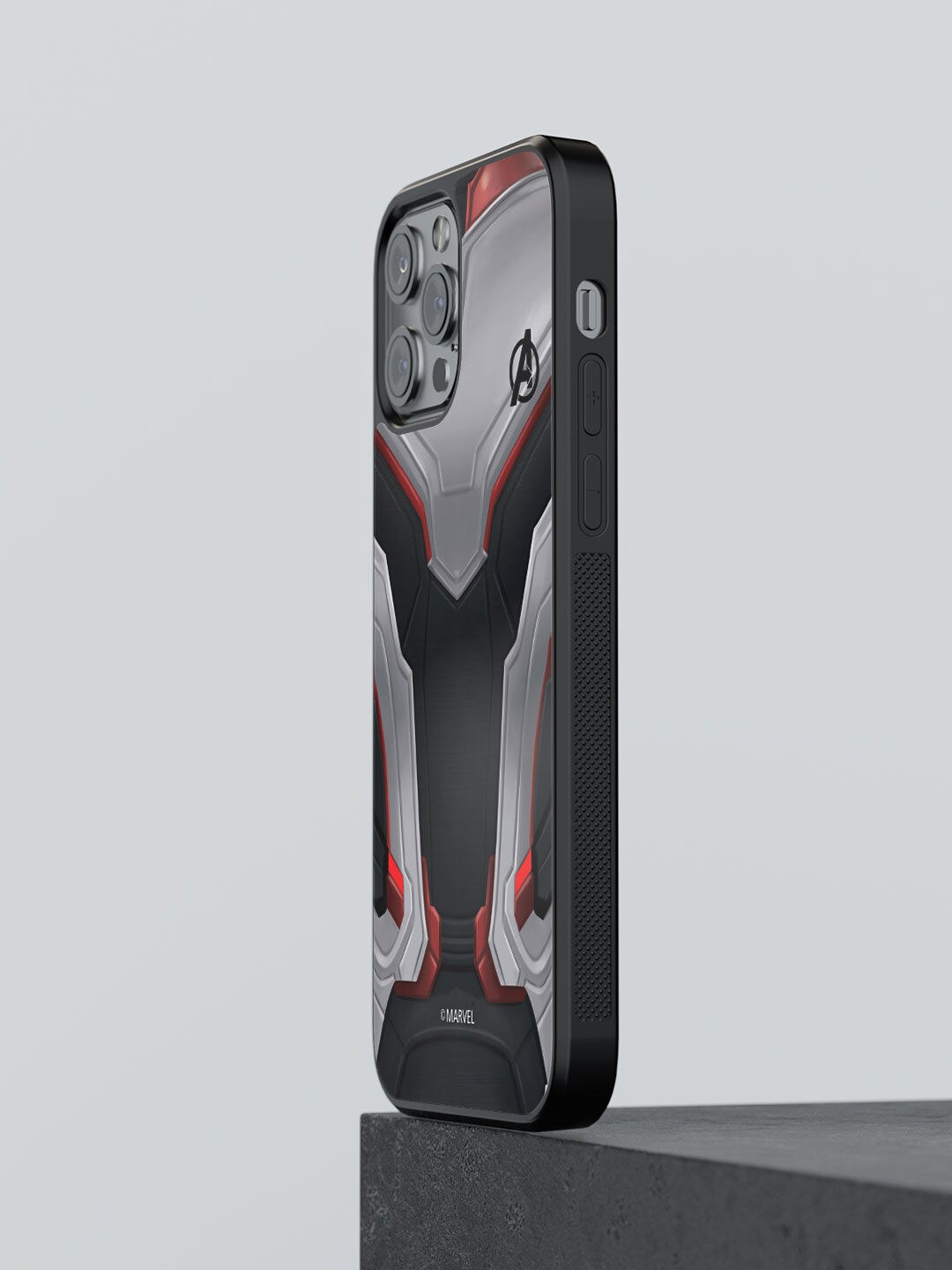 

macmerise Grey Printed Avengers Endgame Suit iPhone 13 Pro Bumper Case