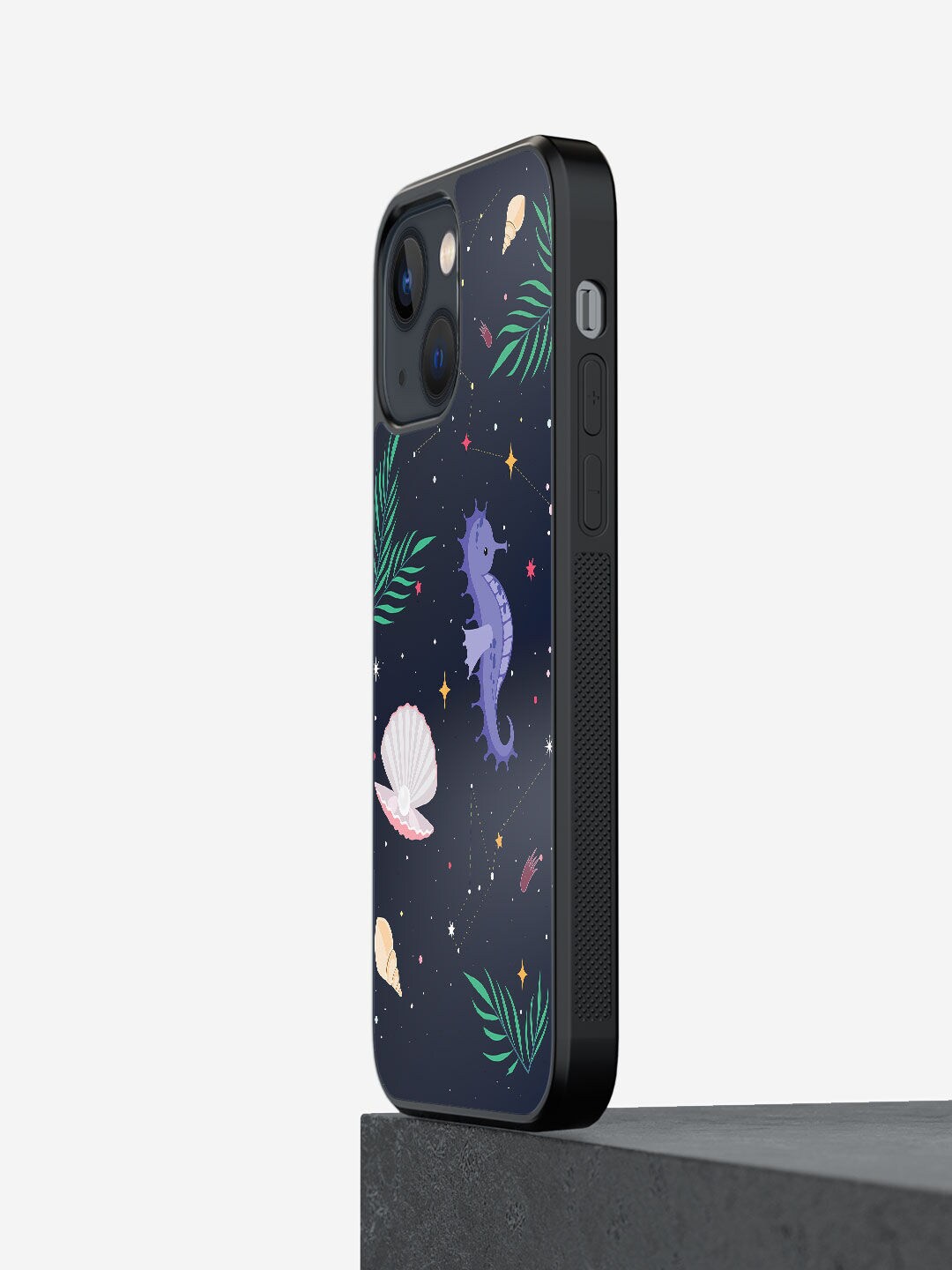 

macmerise Navy Blue Printed Space Beach iPhone 13 Mini Bumper Case