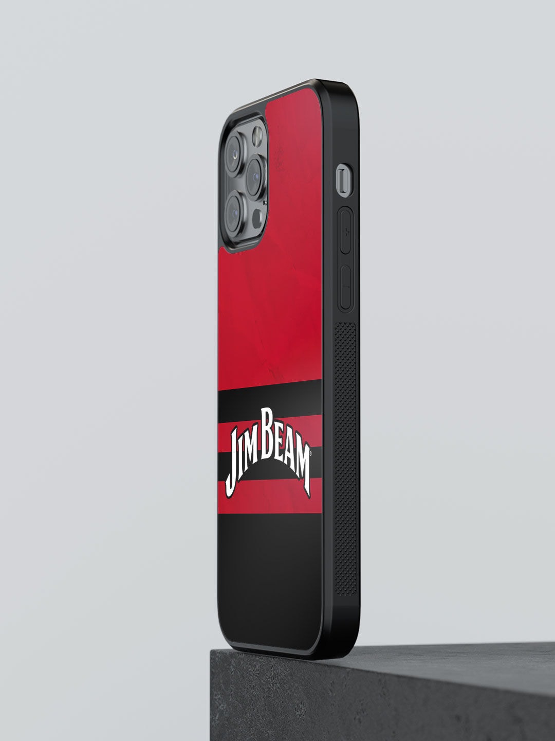 

macmerise Red Printed Jim Beam Red Stripes Design iPhone 13 Pro Bumper Phone Back Case