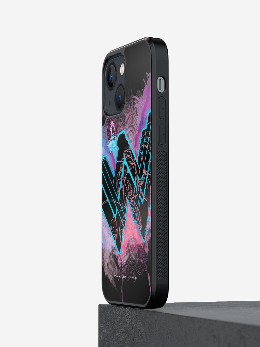 

macmerise Black Printed Wonder Woman Splash Design iPhone 13 Mini Phone Back Case