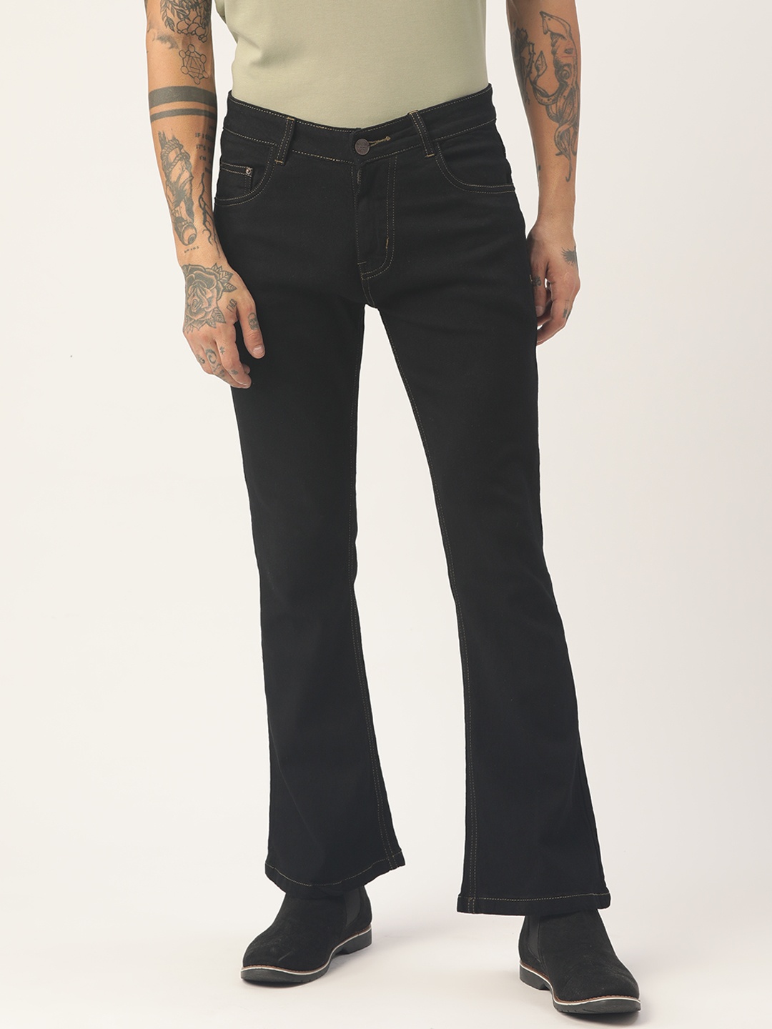 

PARIS HAMILTON Men Black Solid Bootcut Stretchable Jeans