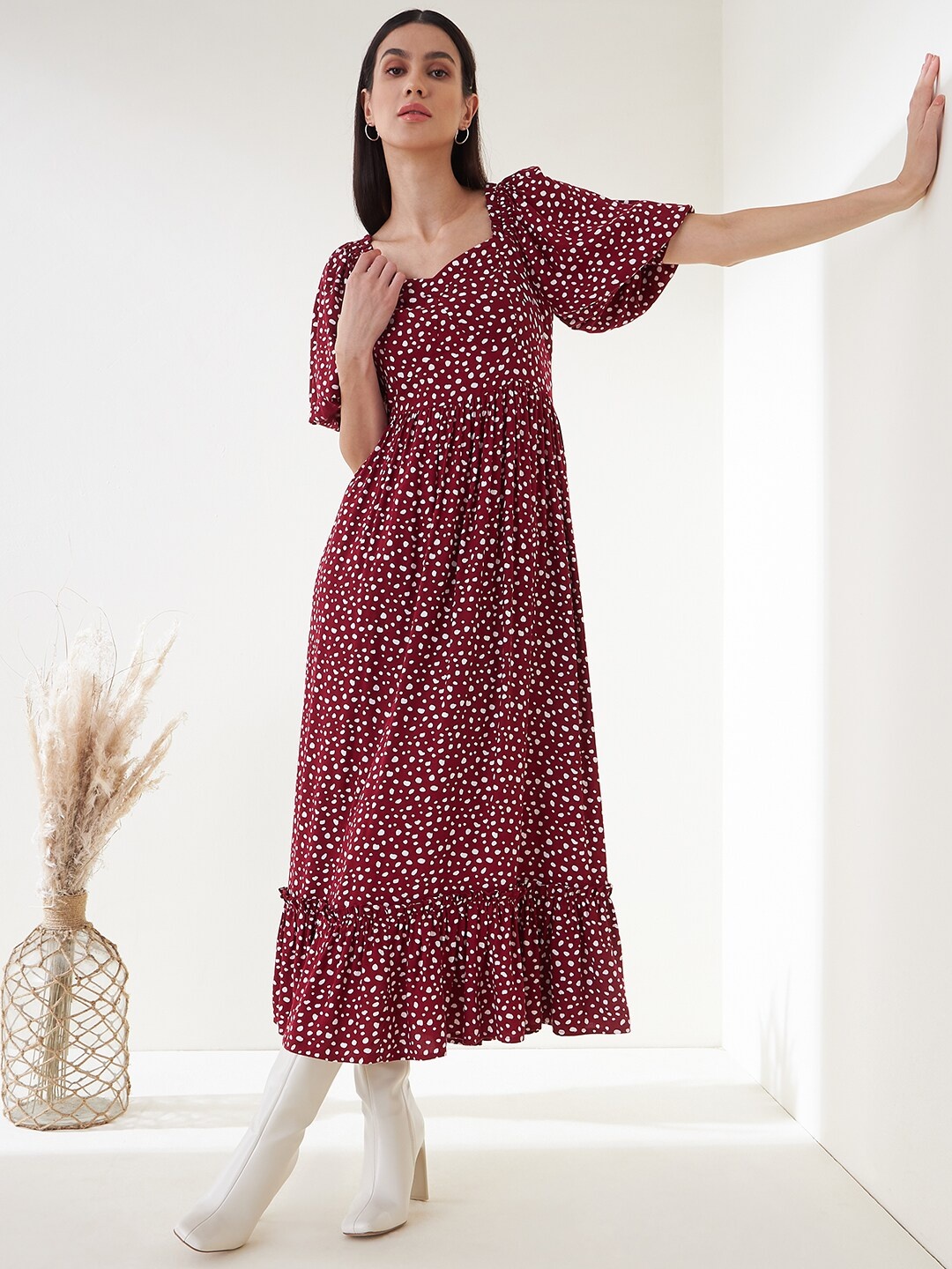 

Femella Geometric Printed Maxi Dress, Red