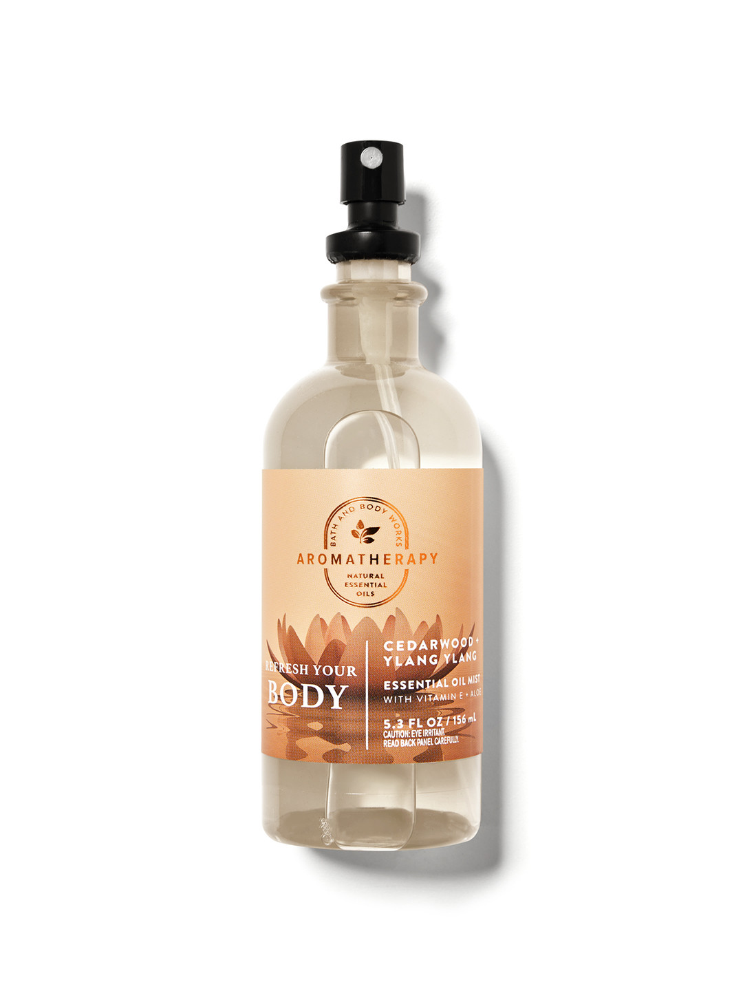 

Bath & Body Works Cedarwood Ylang Ylang Essential Oil Body Mist with Vitamin E 156 ml, Peach