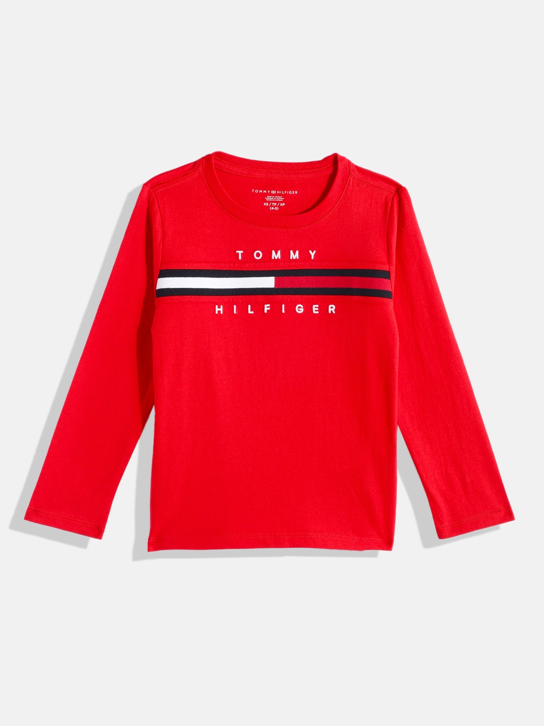 

Tommy Hilfiger Boys Red Brand Logo Printed Pure Cotton T-shirt