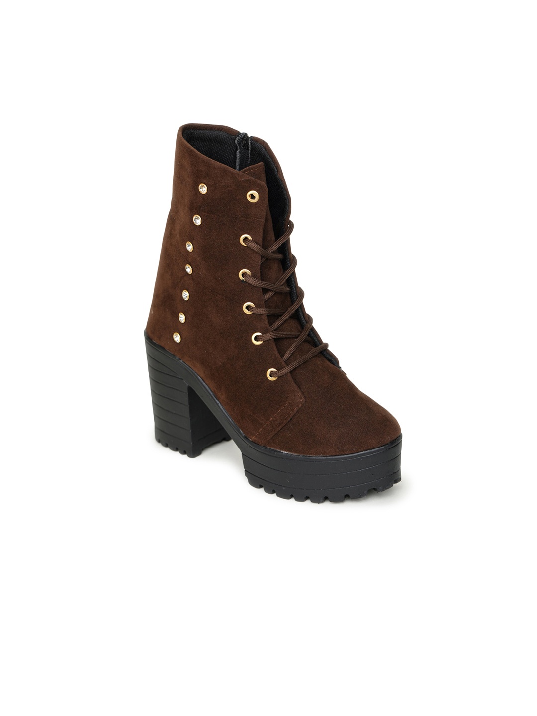 

Funku Fashion Women Brown Solid Block-Heeled Winter Boots