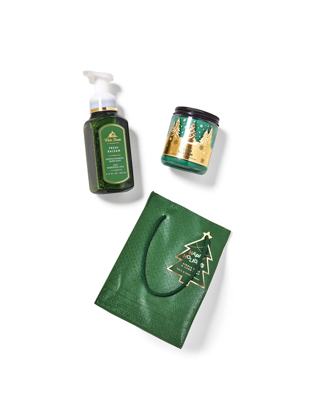 

Bath & Body Works Aromatherapy Fresh Balsam Gift Bag Set, Green