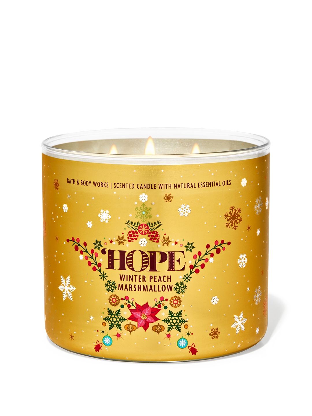 

Bath & Body Works Winter Peach Marshmallow 3-Wick Scented Candle - 411 g, Yellow