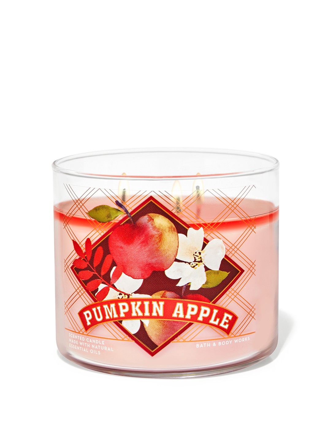 

Bath & Body Works Pumpkin Apple 3-Wick Candle - 411 g, Pink