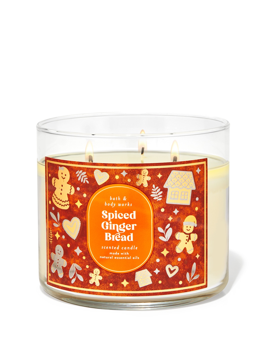 

Bath & Body Works Spiced Gingerbread 3-Wick Scented Candle - 411 g, Orange