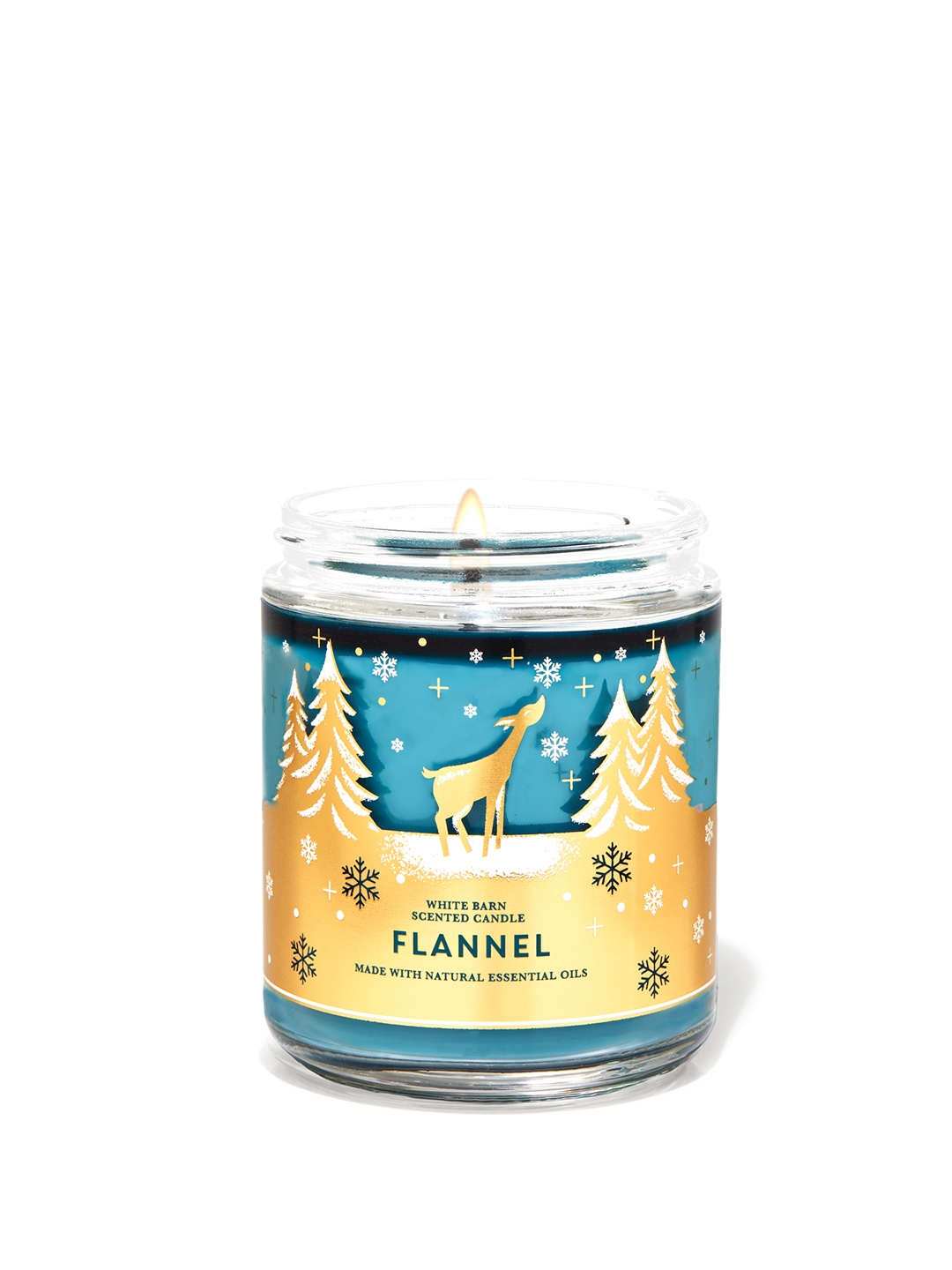 

Bath & Body Works Flannel Single Wick Scented Candle with Essential Oils - 198g, Yellow