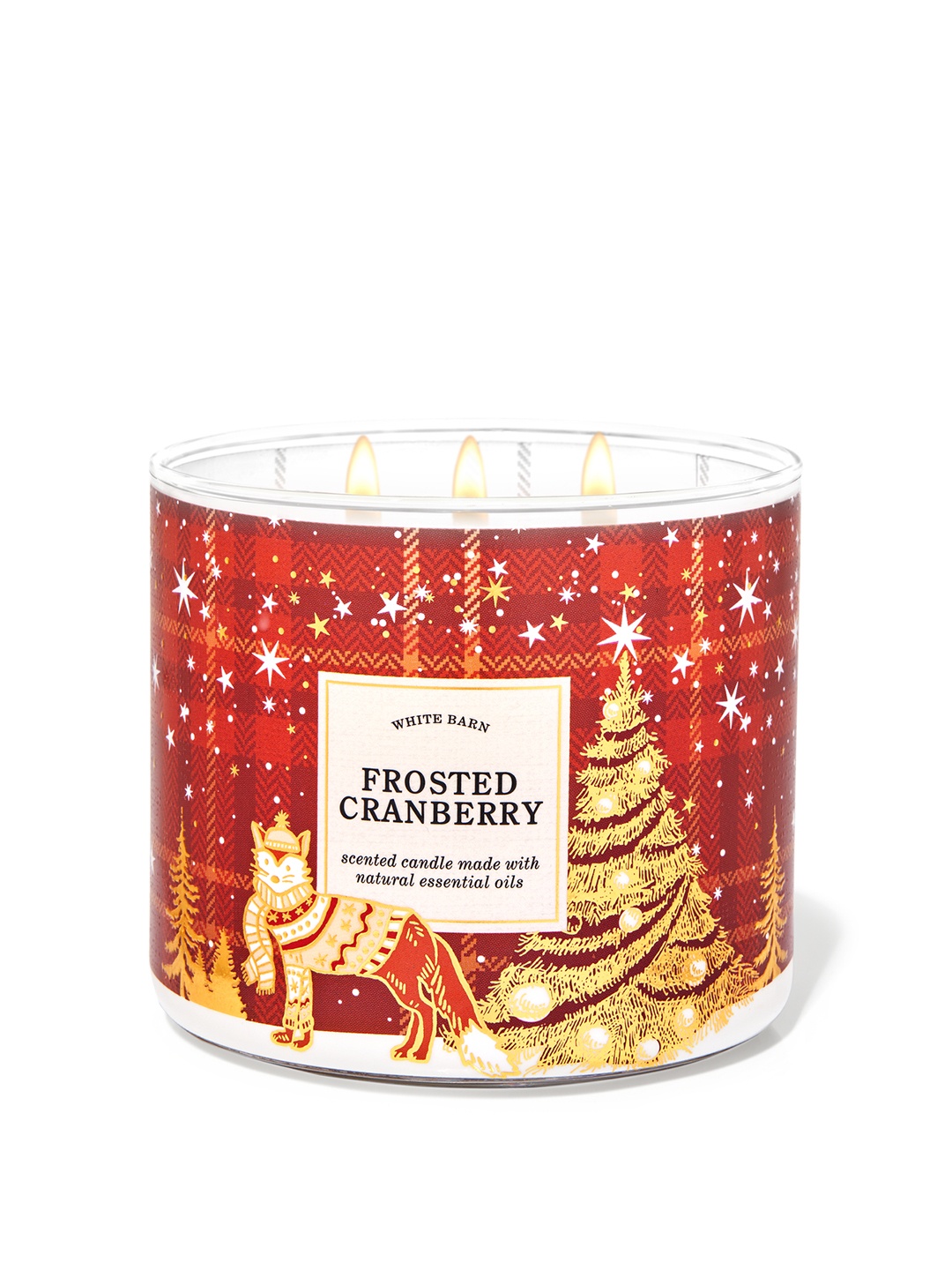 

Bath & Body Works Frosted Cranberry 3-Wick Scented Candle - 411 g, Red