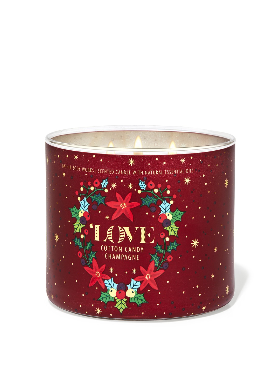 

Bath & Body Works Cotton Candy Champagne 3-Wick Scented Candle - 411 g, Red