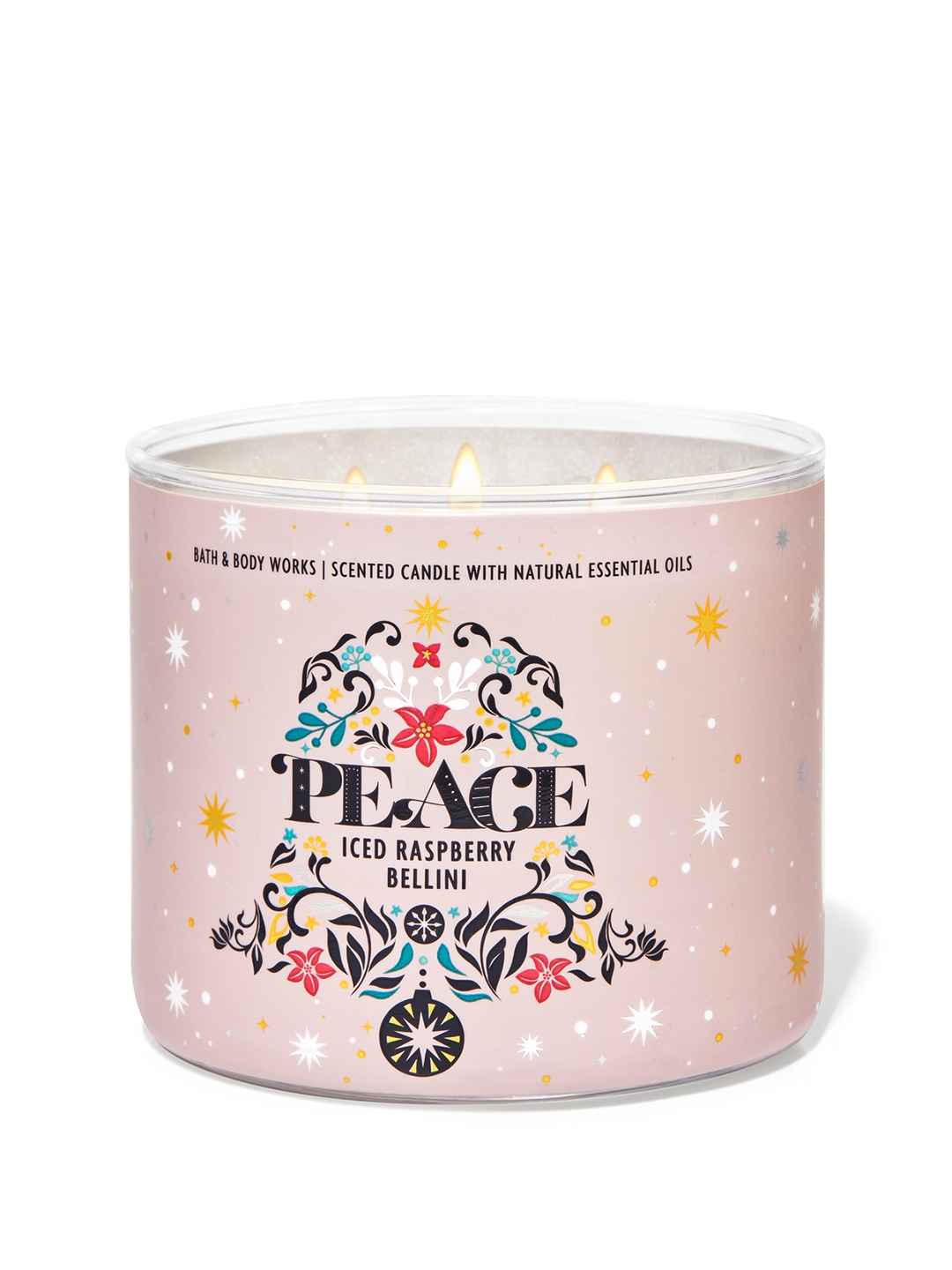 

Bath & Body Works Iced Raspberry Bellini 3-Wick Scented Candle - 411 g, Pink