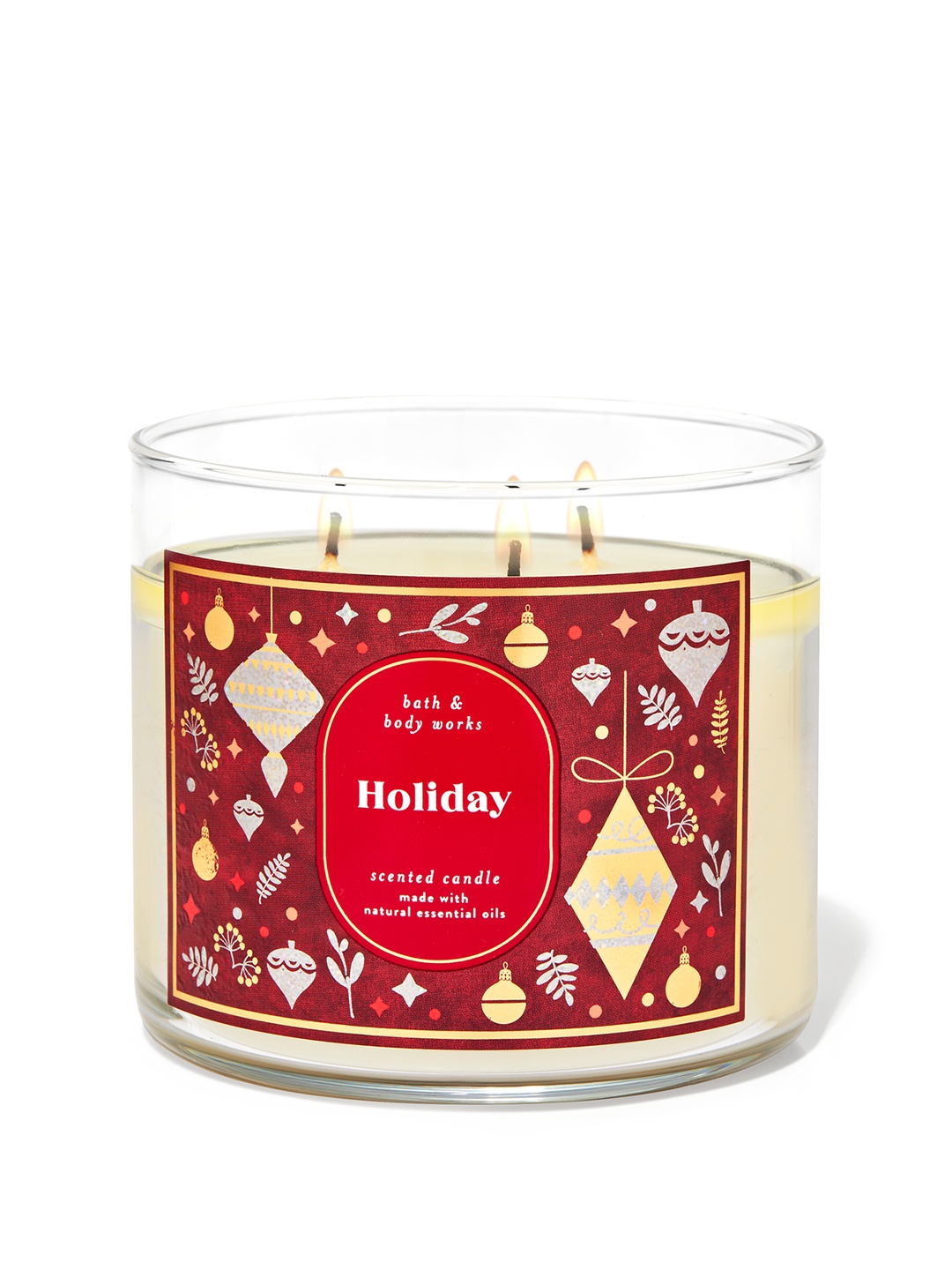 

Bath & Body Works Holiday 3-Wick Scented Candle - 411 g, Red