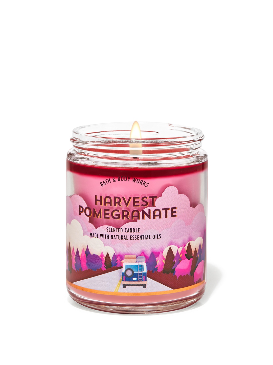 

Bath & Body Works Harvest Pomegranate Single Wick Scented Candle - 198 g, Pink