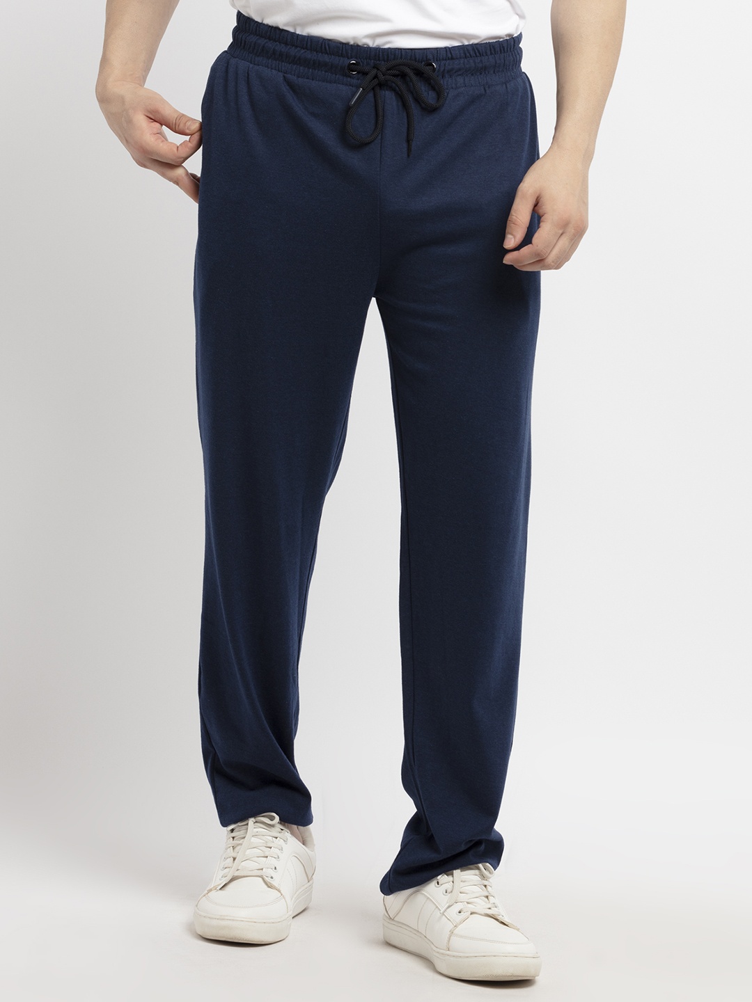 

Status Quo Men Blue Solid Cotton Track Pants